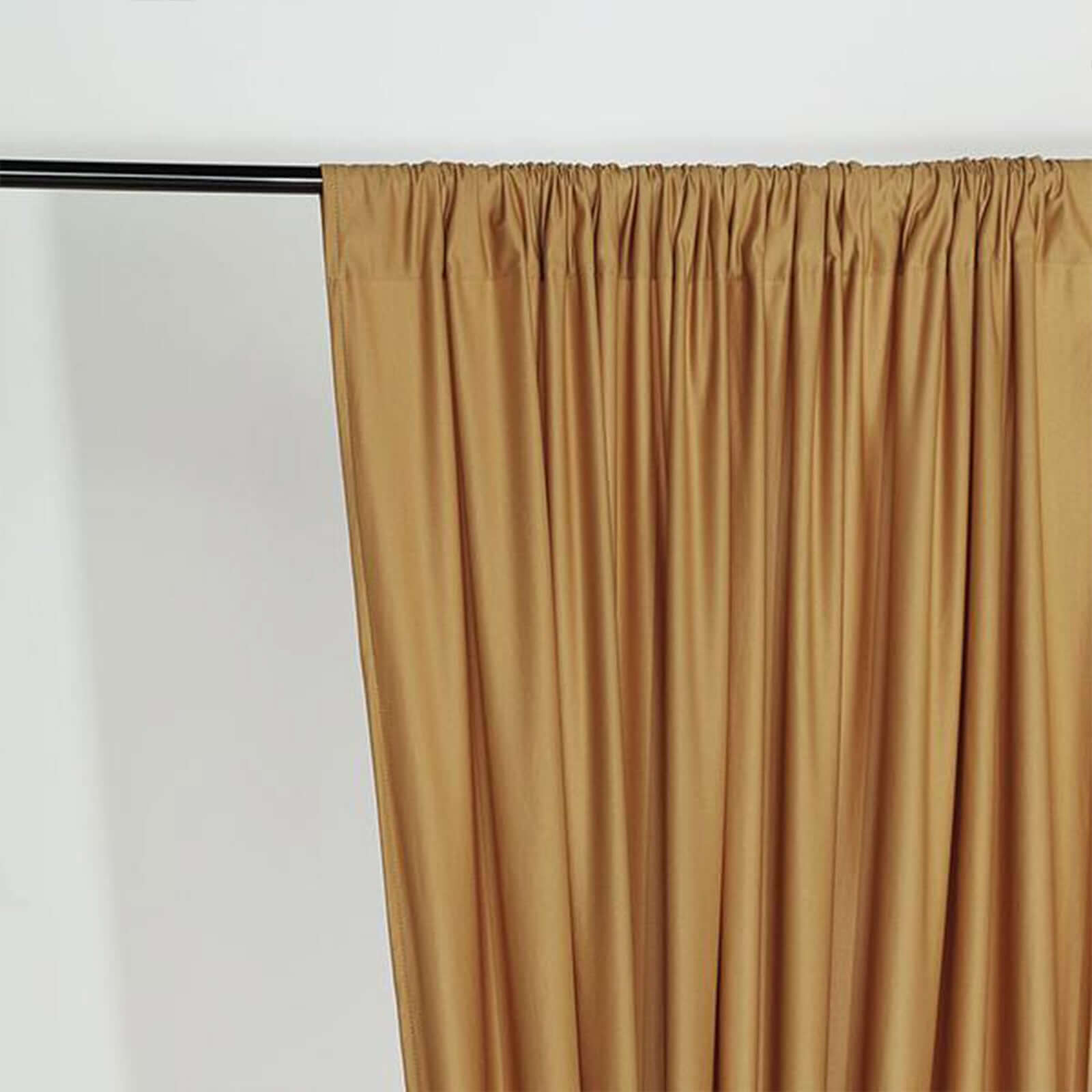 Hot Sale! 2 Pack 10ftx10ft Gold Scuba Polyester Flame - Resistant Wrinkle - Free Event Backdrop Curtains