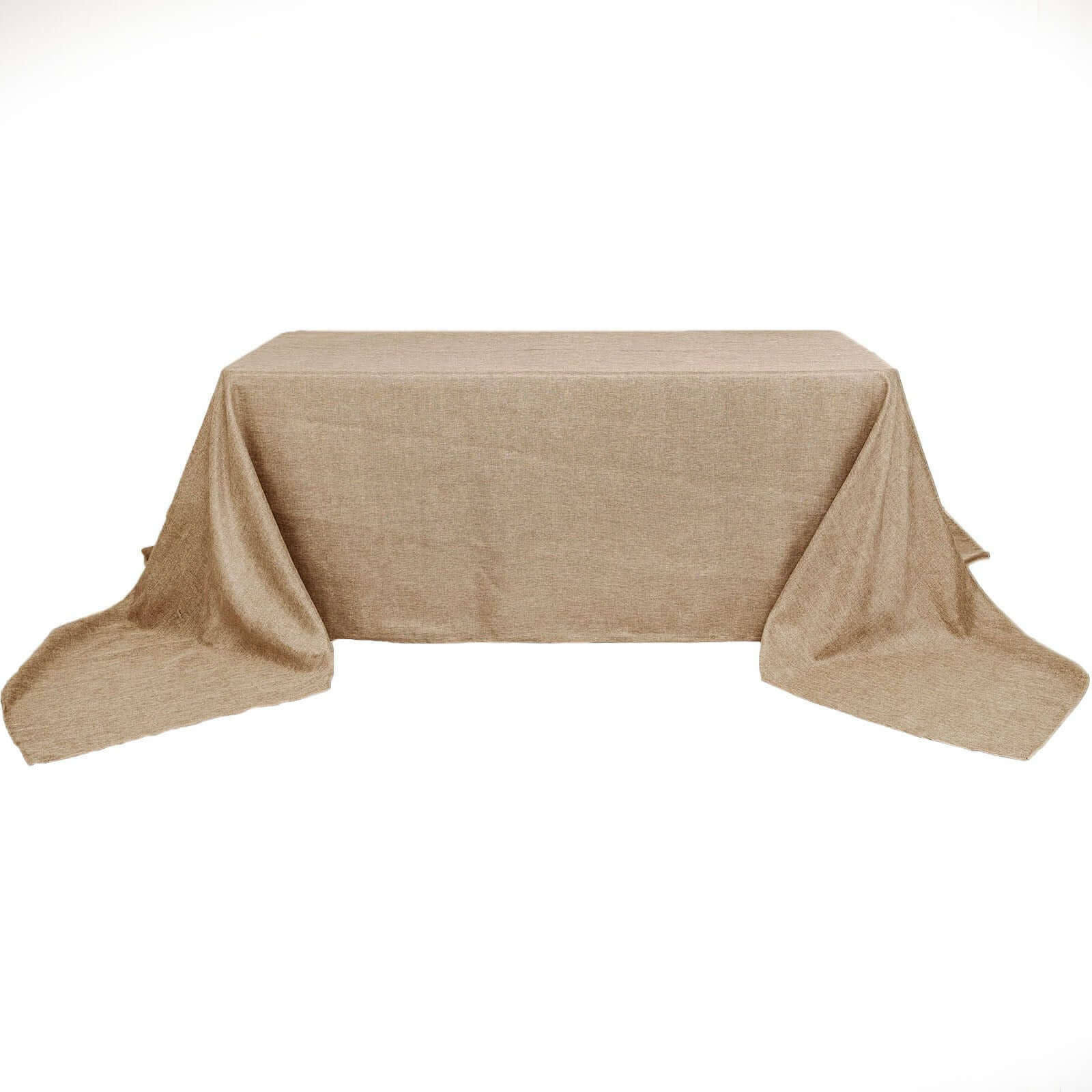 Natural Rustic Faux Burlap Jute Rectangle Tablecloth - Perfect for Events!