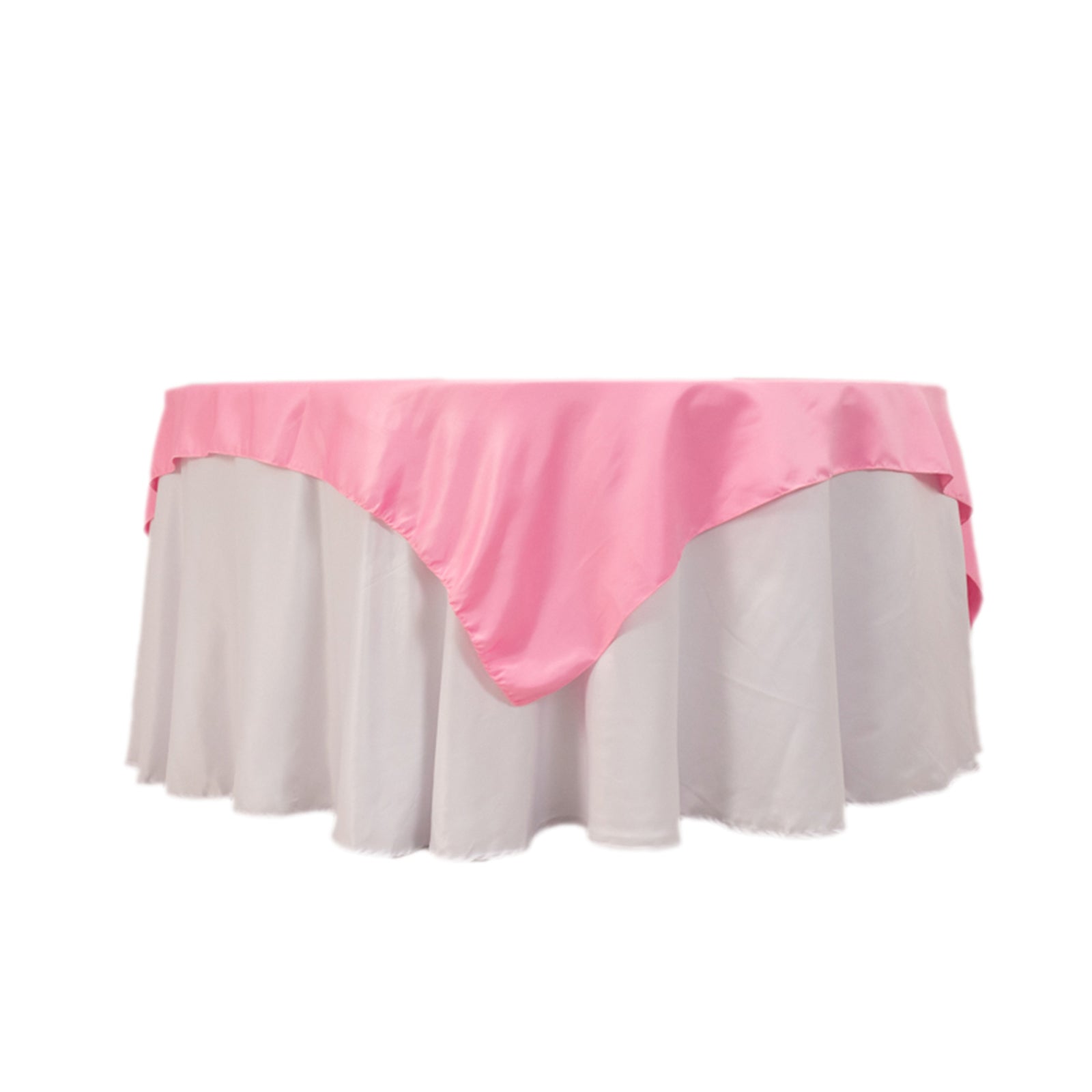 Hot! Pink Lamour Satin 72x72 Square Table Overlay with Smooth Finish