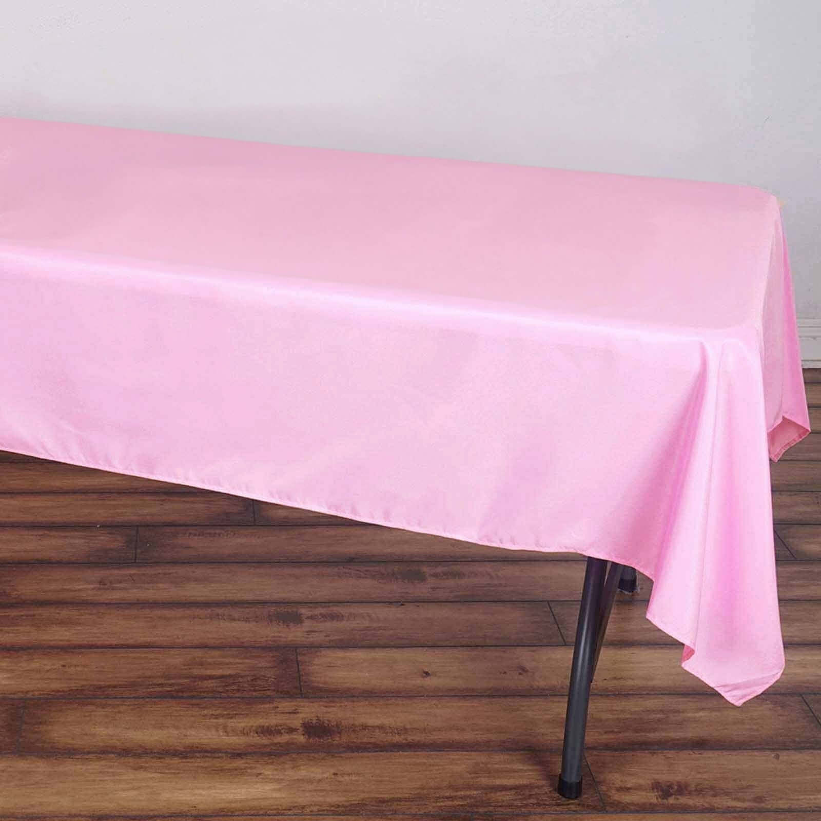 Pink 60x102 Rectangle Polyester Tablecloth - Durable and Elegant Table Cover