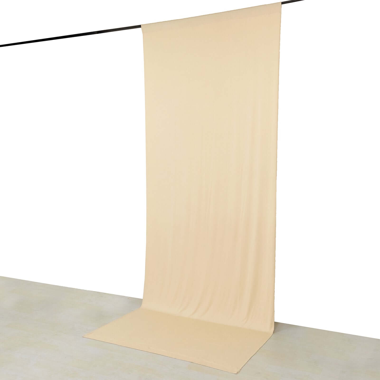 Beige Wrinkle-Free 4-Way Stretch Spandex Event Backdrop Drapes with Rod Pockets - 5ft x 12ft