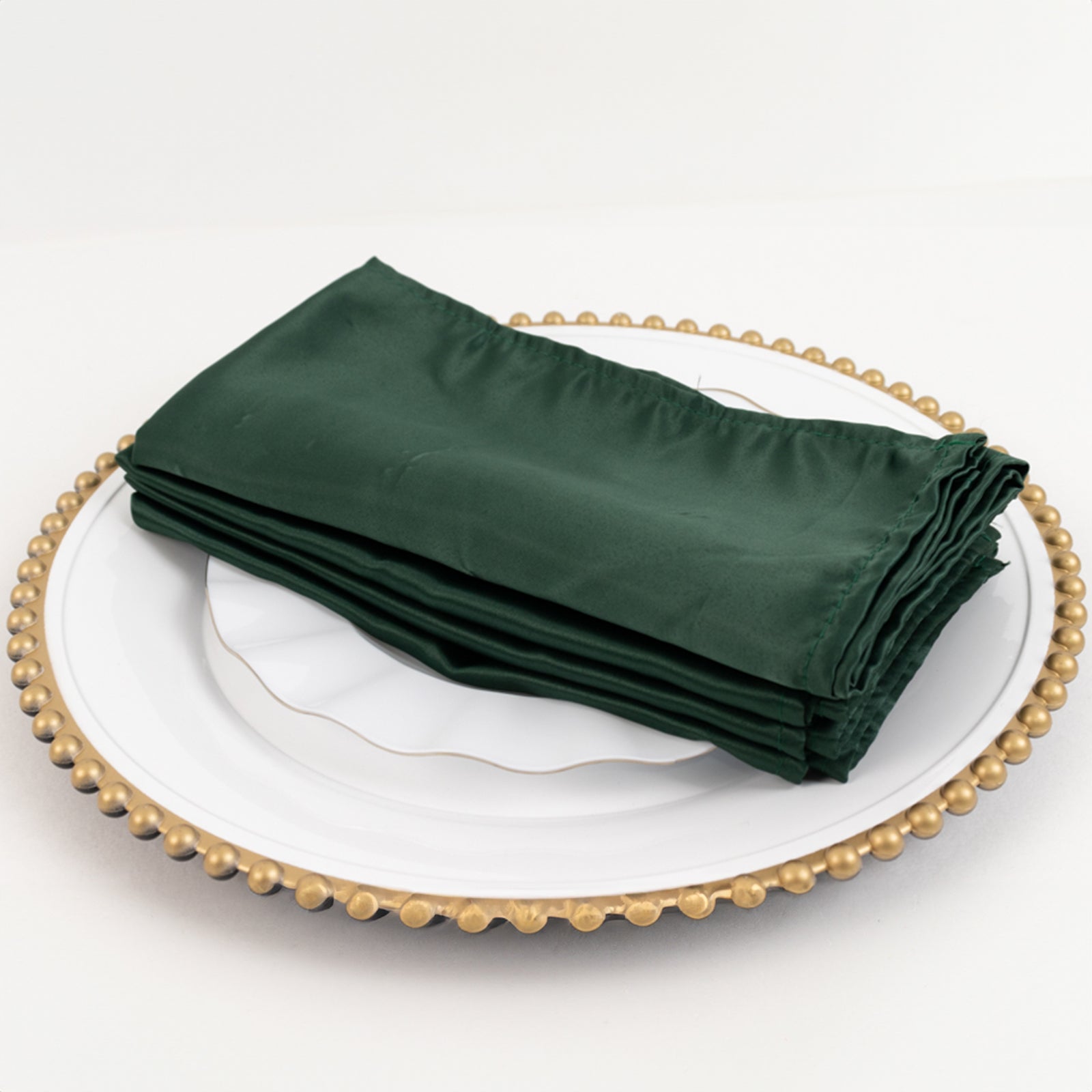 5-Pack Lamour Satin 20x20 Hunter Emerald Green Dinner Napkins - Soft Matte Finish