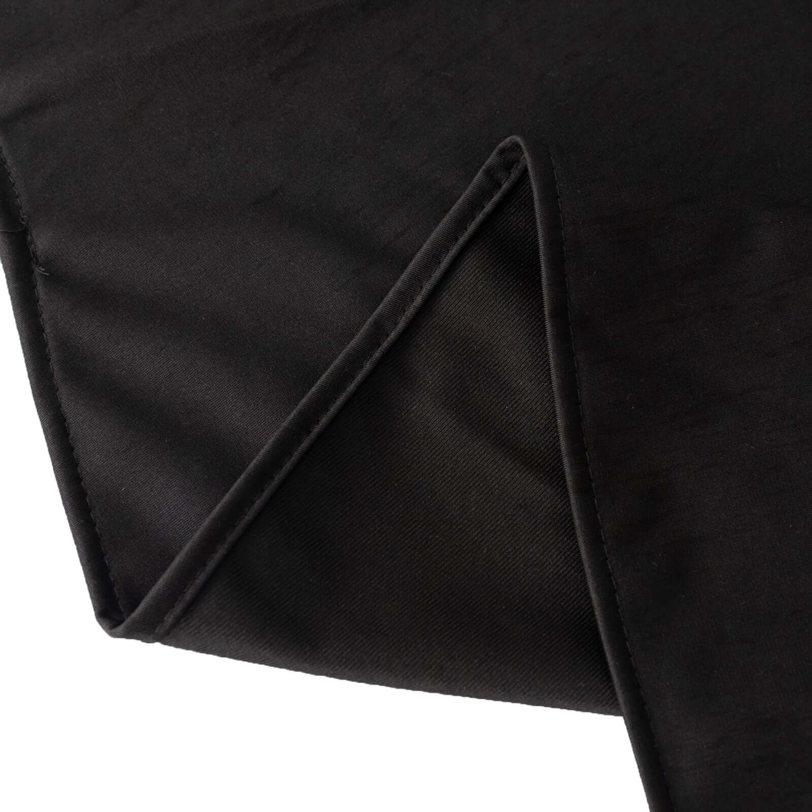Black 108' Premium Wrinkle-Free & Stain-Resistant Scuba Round Tablecloth for Elegant Events