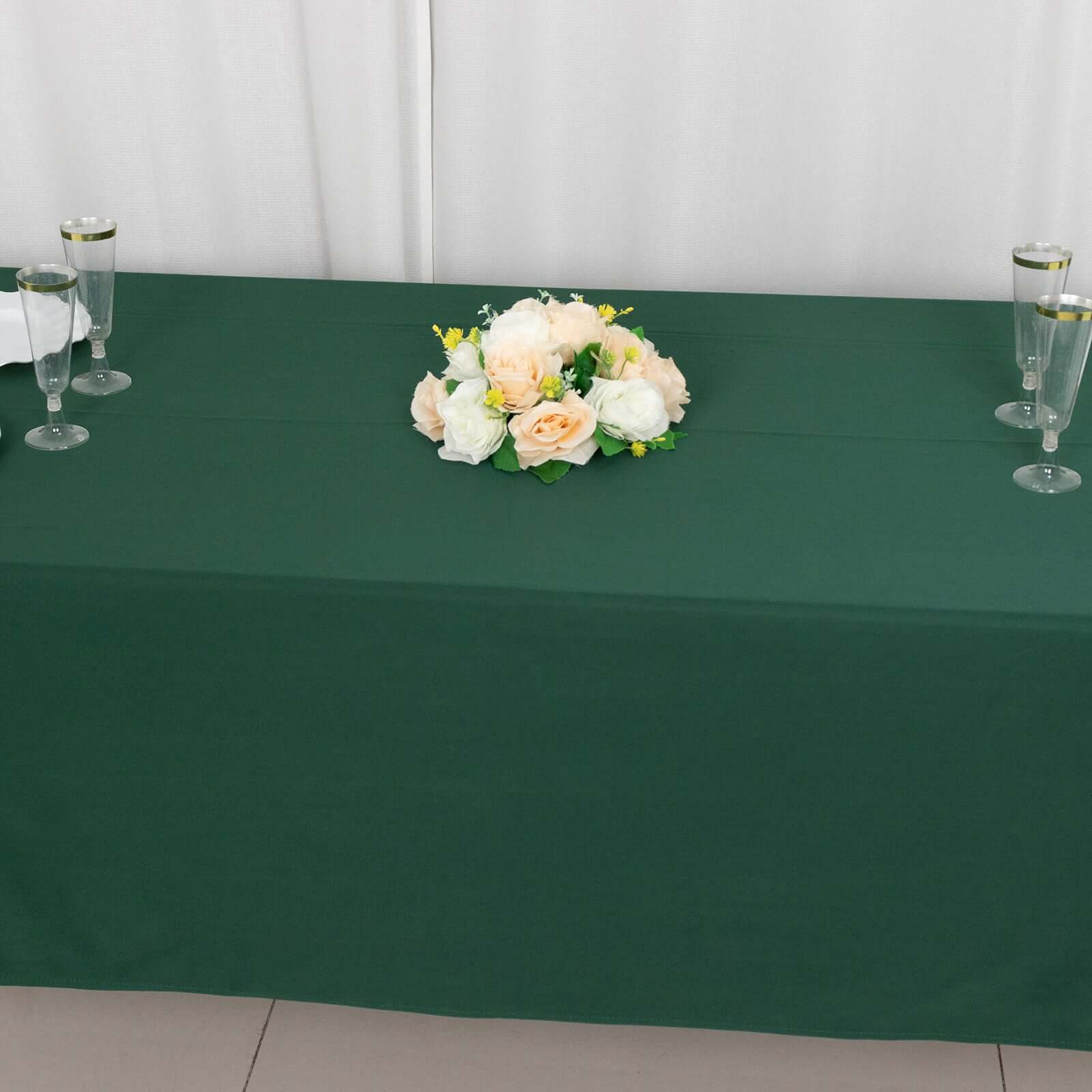 Exclusive Premium Scuba 60x102 Rectangular Tablecloth in Hunter Emerald Green - Wrinkle & Stain Free