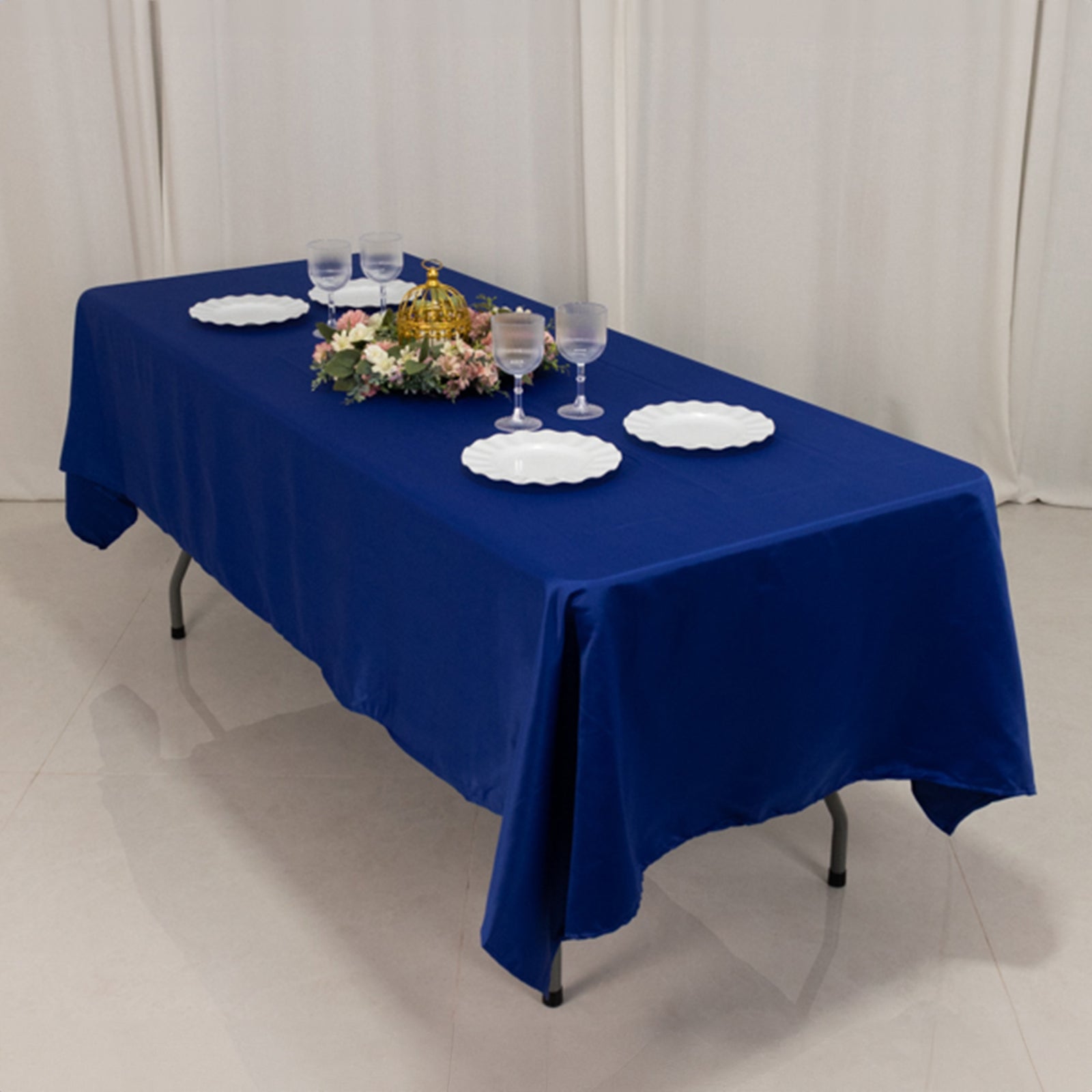 Royal Blue Lamour Satin Rectangle Tablecloth (60x102) - Durable, Silky Soft & High-Quality