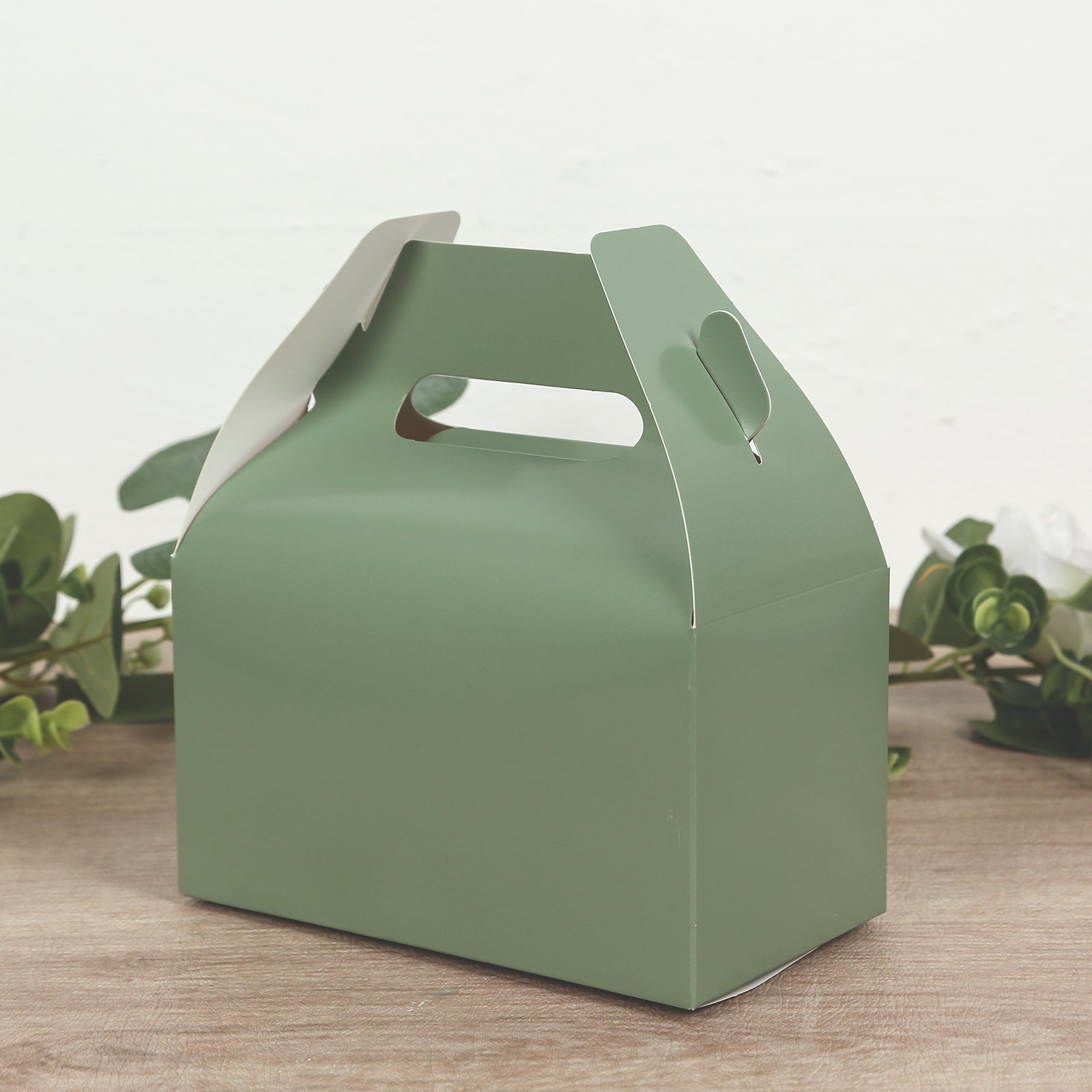 25-Pack Dusty Sage Green Party Candy Gift Tote Gable Boxes - Hot Sale!
