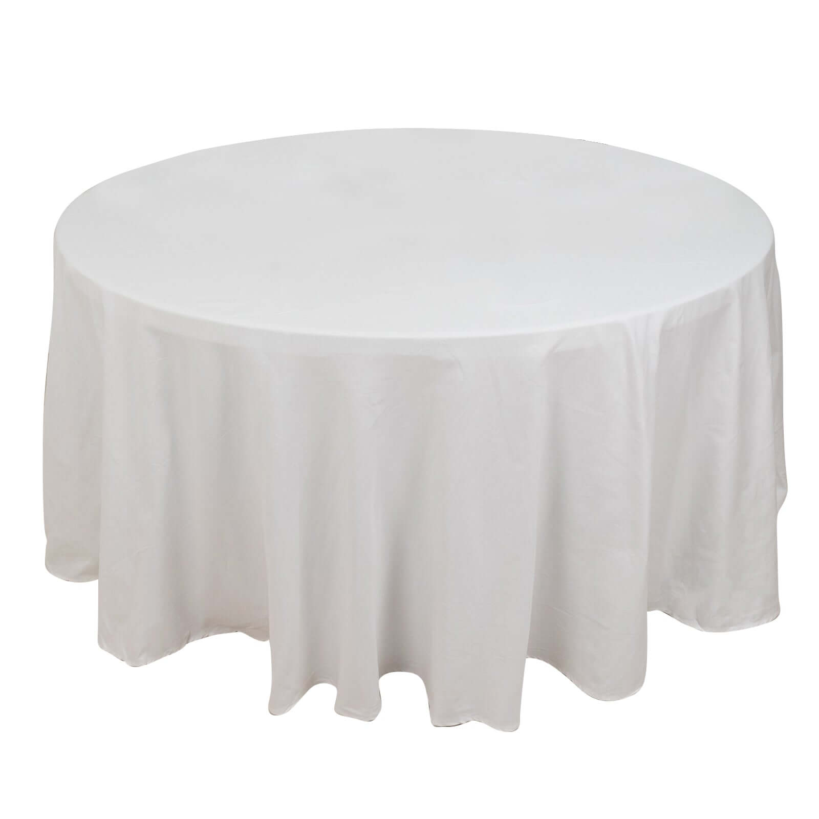 Soft & Breathable 100% Cotton White Round Tablecloth - 120' Diameter, Seamless Design