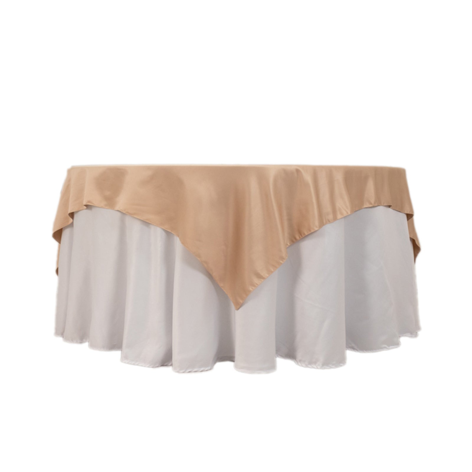 Nude Lamour Satin 72x72 Square Table Overlay with Smooth Finish
