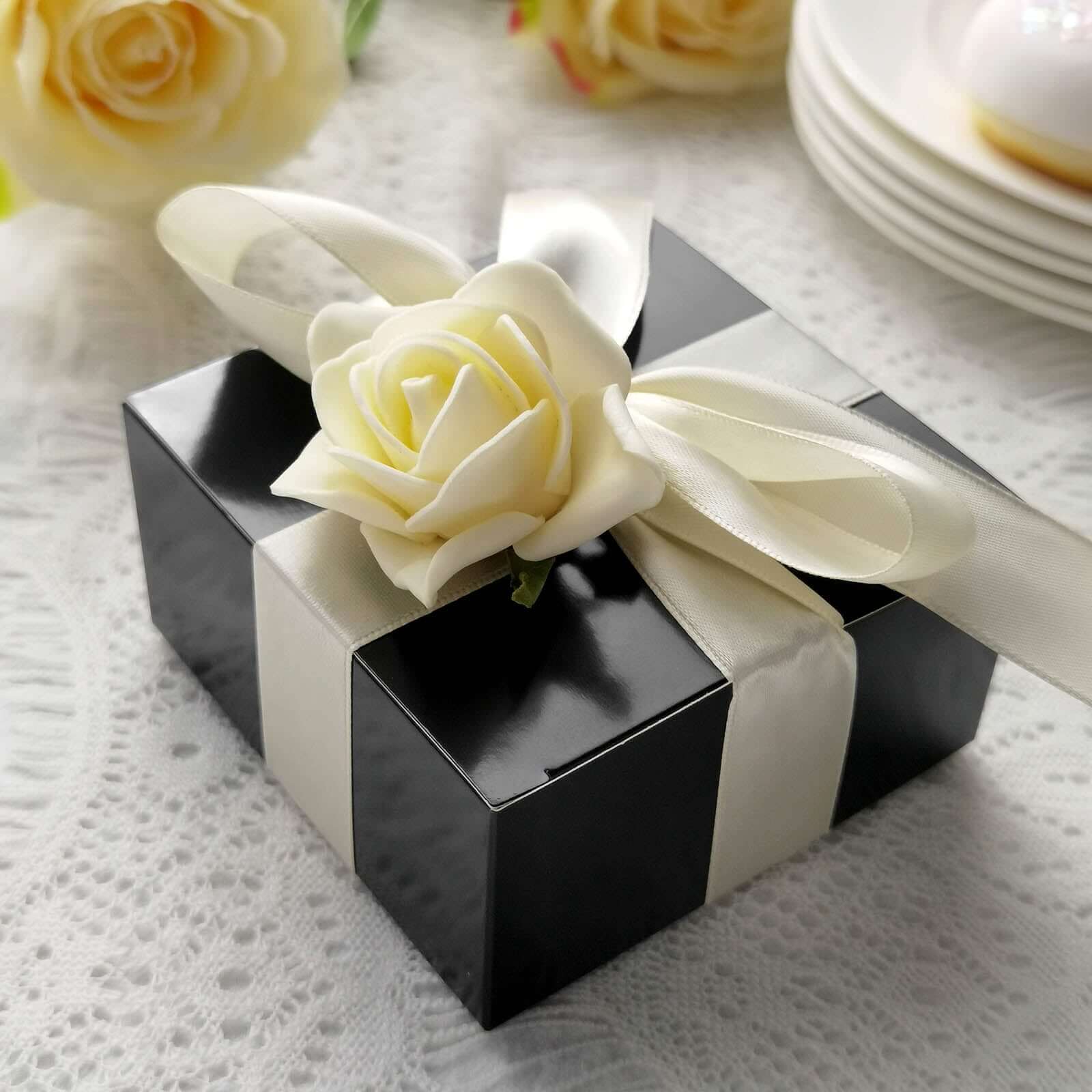 100-Pack 4x4x2 Black DIY Cardstock Cake and Cupcake Party Favor Gift Boxes