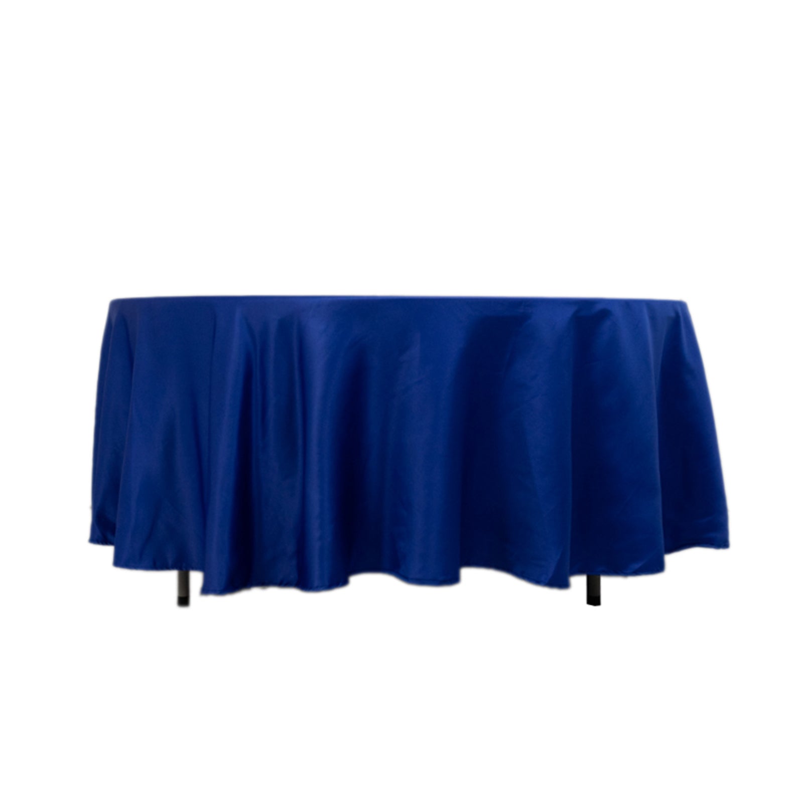 Royal Blue Lamour Satin 108" Round Tablecloth - Durable & Silk-Like, Ideal for Events