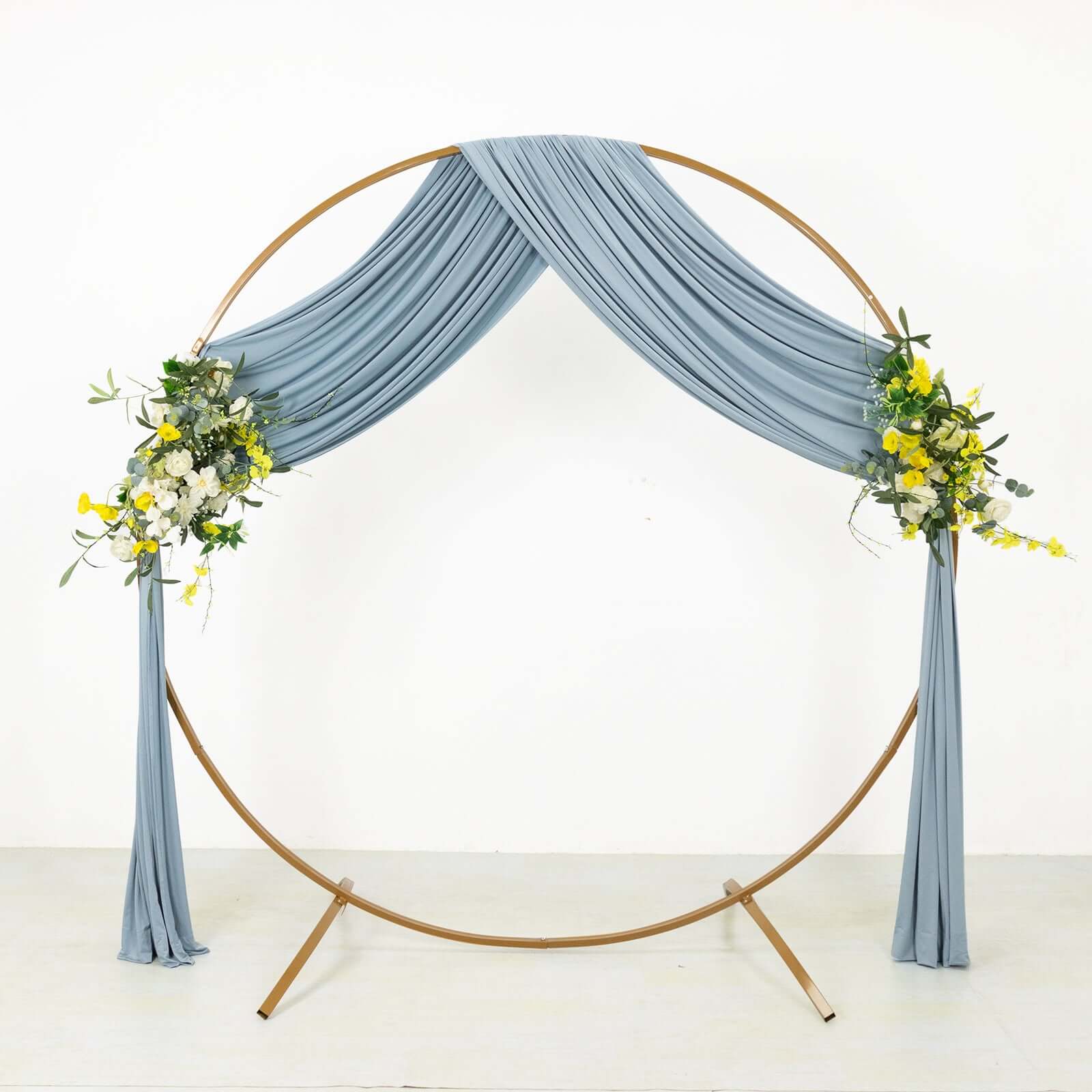 Promo! Dusty Blue Spandex 4-Way Stretch Event Backdrop Curtain with Rod Pockets, 5ft x 18ft