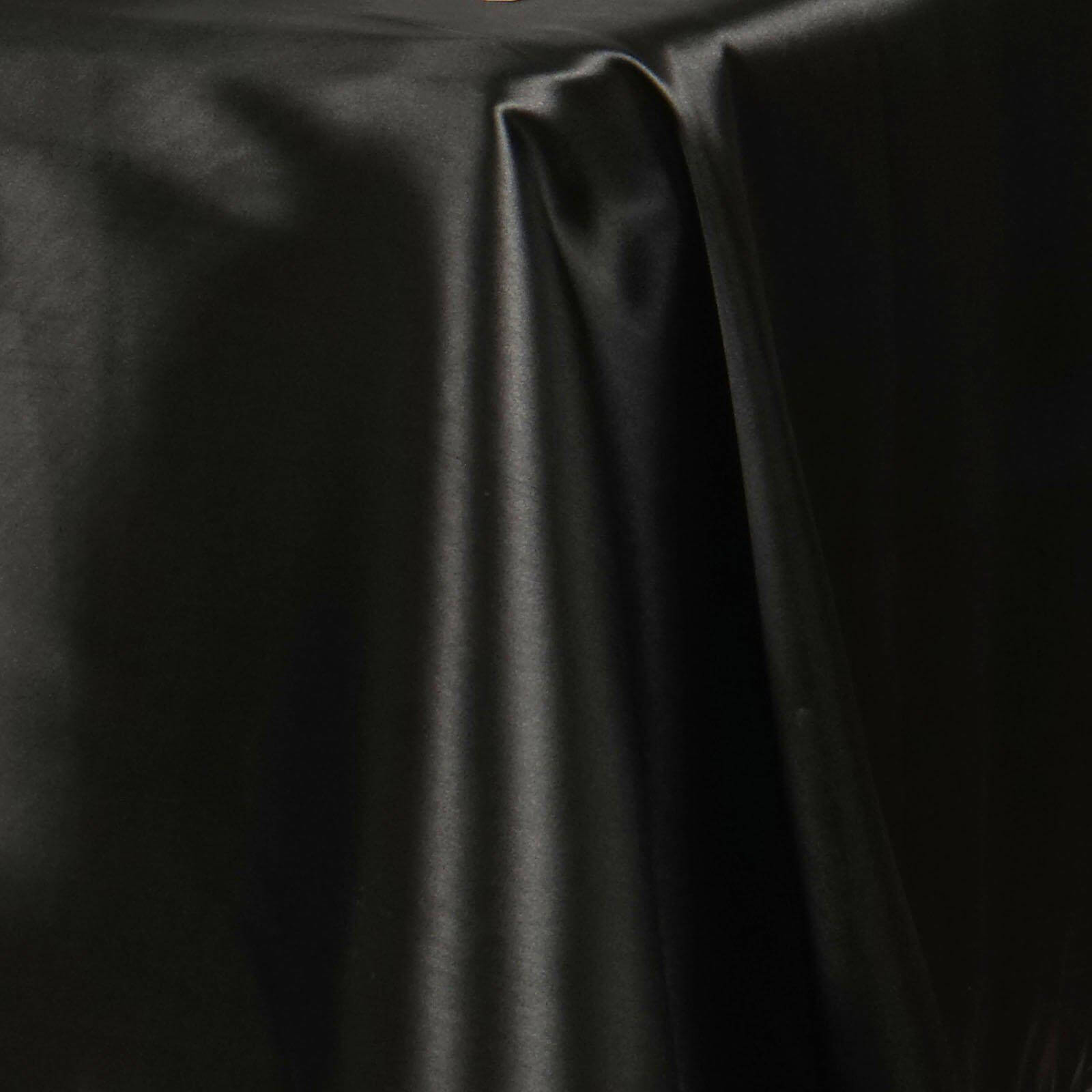 Black Satin 60x126 Rectangular Tablecloth - Lustrous and Stain-Resistant
