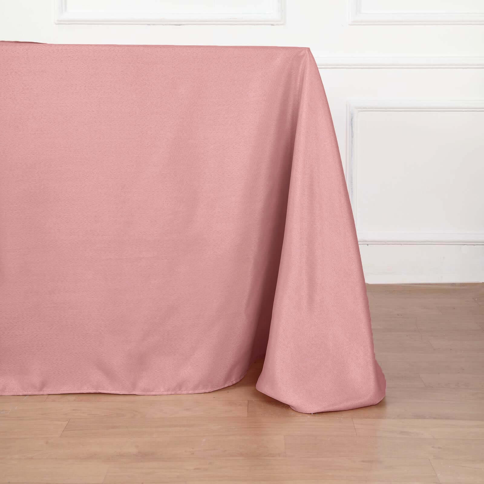 Seamless Wrinkle-Resistant Dusty Rose Polyester 90x132 Rectangle Table Cover