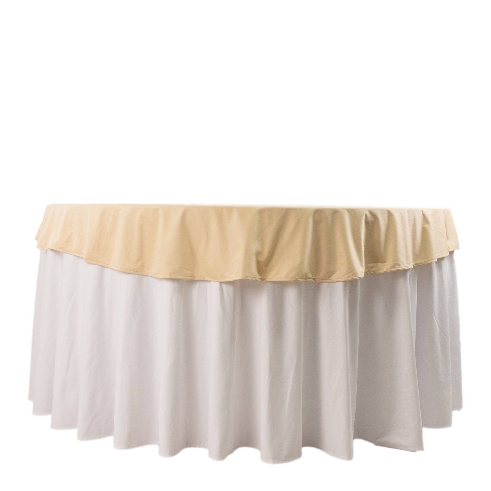 Premium Beige 70' Round Scuba Tablecloth - Wrinkle & Stain Free