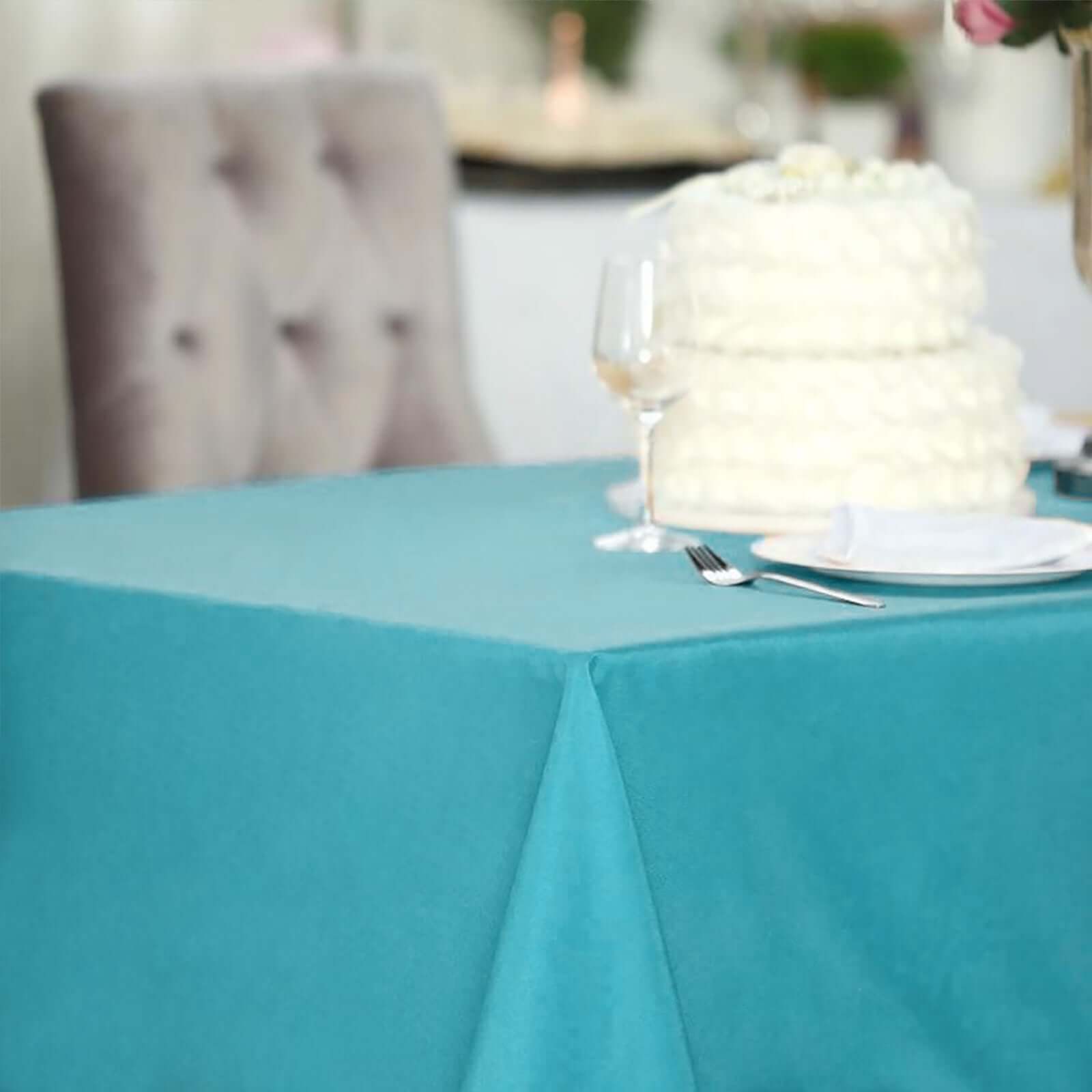 Turquoise 60x102 Rectangle Polyester Tablecloth - Durable and Elegant Table Cover