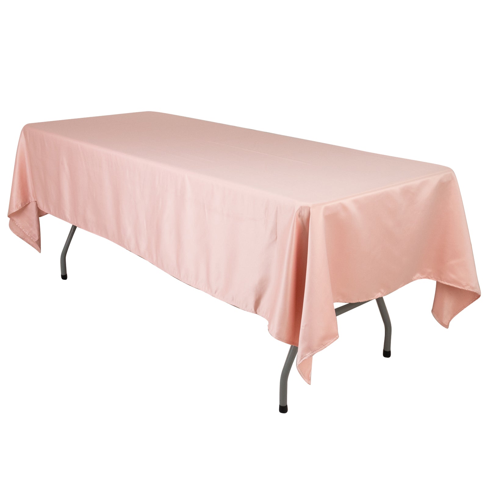 Lamour Satin Rectangle Tablecloth in Dusty Rose - Durable & Soft, Ideal for Events
