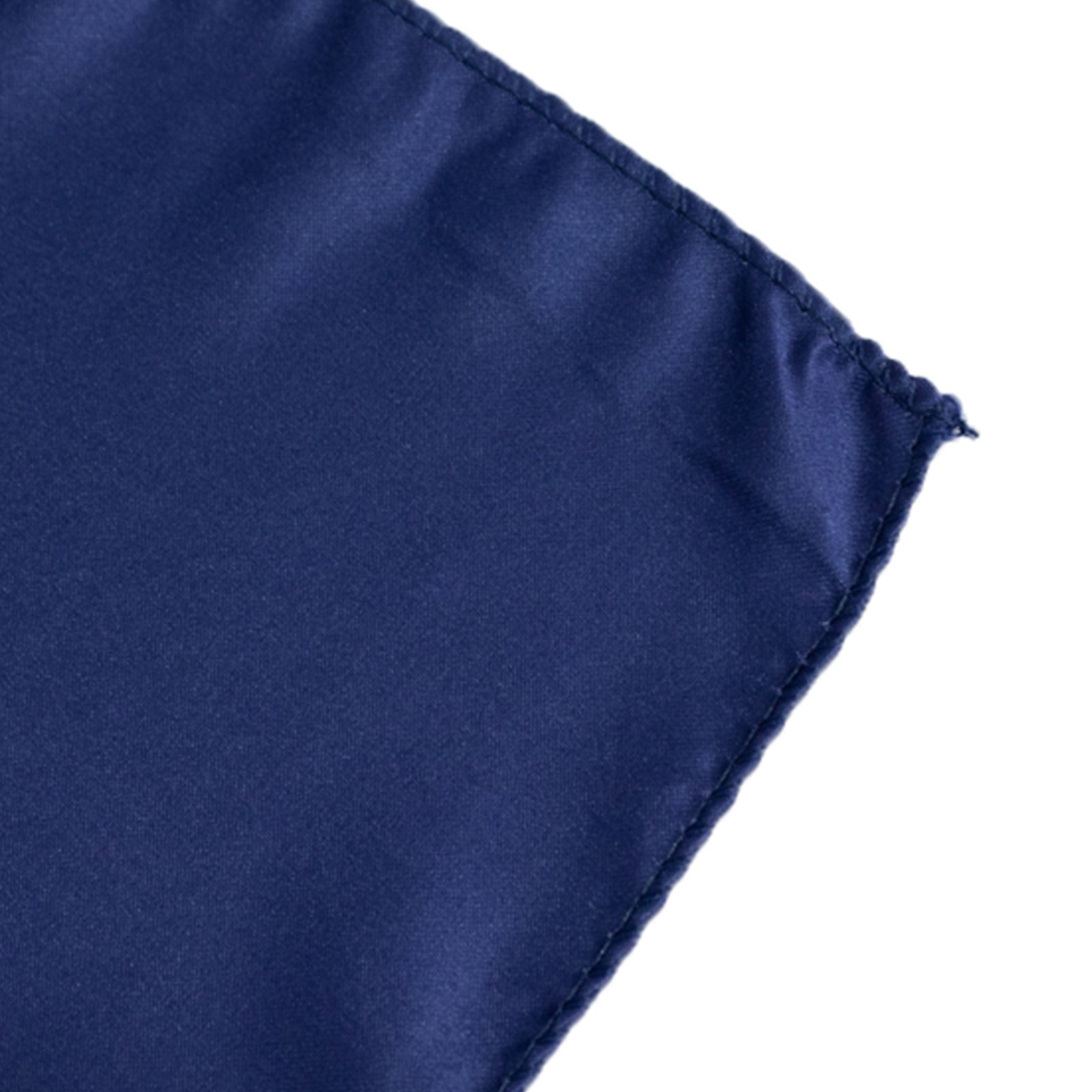 Navy Blue Lamour Satin Square Table Overlay 72x72 - High - Quality Smooth Table Topper