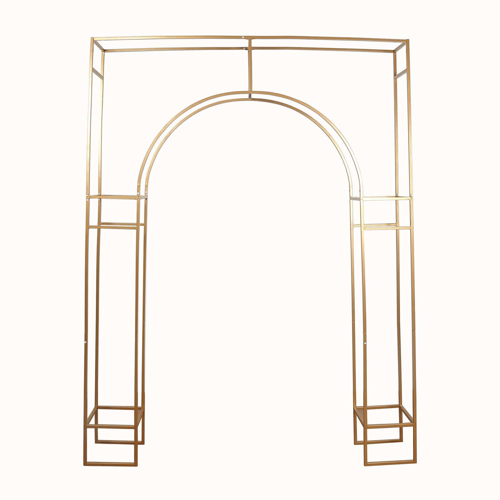 8ft Heavy Duty Gold Metal Wedding Arch in Arc de Triomphe Style - Perfect for Events