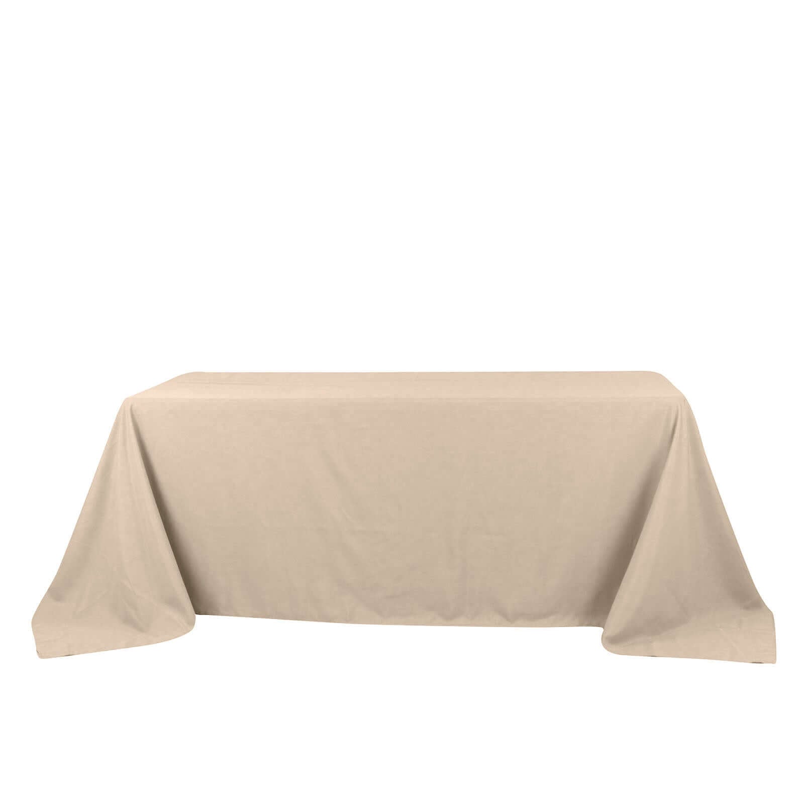 Seamless Wrinkle-Resistant Nude Polyester Rectangle Tablecloth 90x132