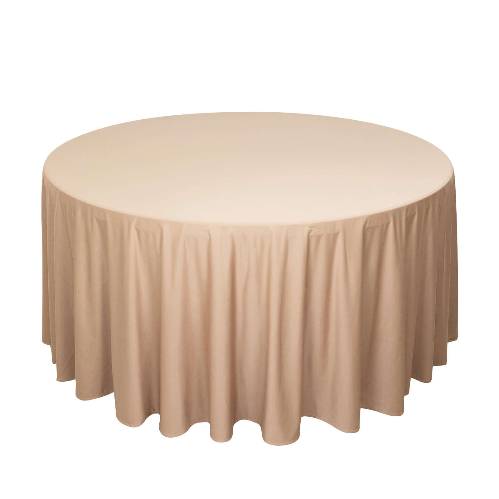 120' Nude Premium Scuba Seamless Tablecloth - Wrinkle & Stain Resistant