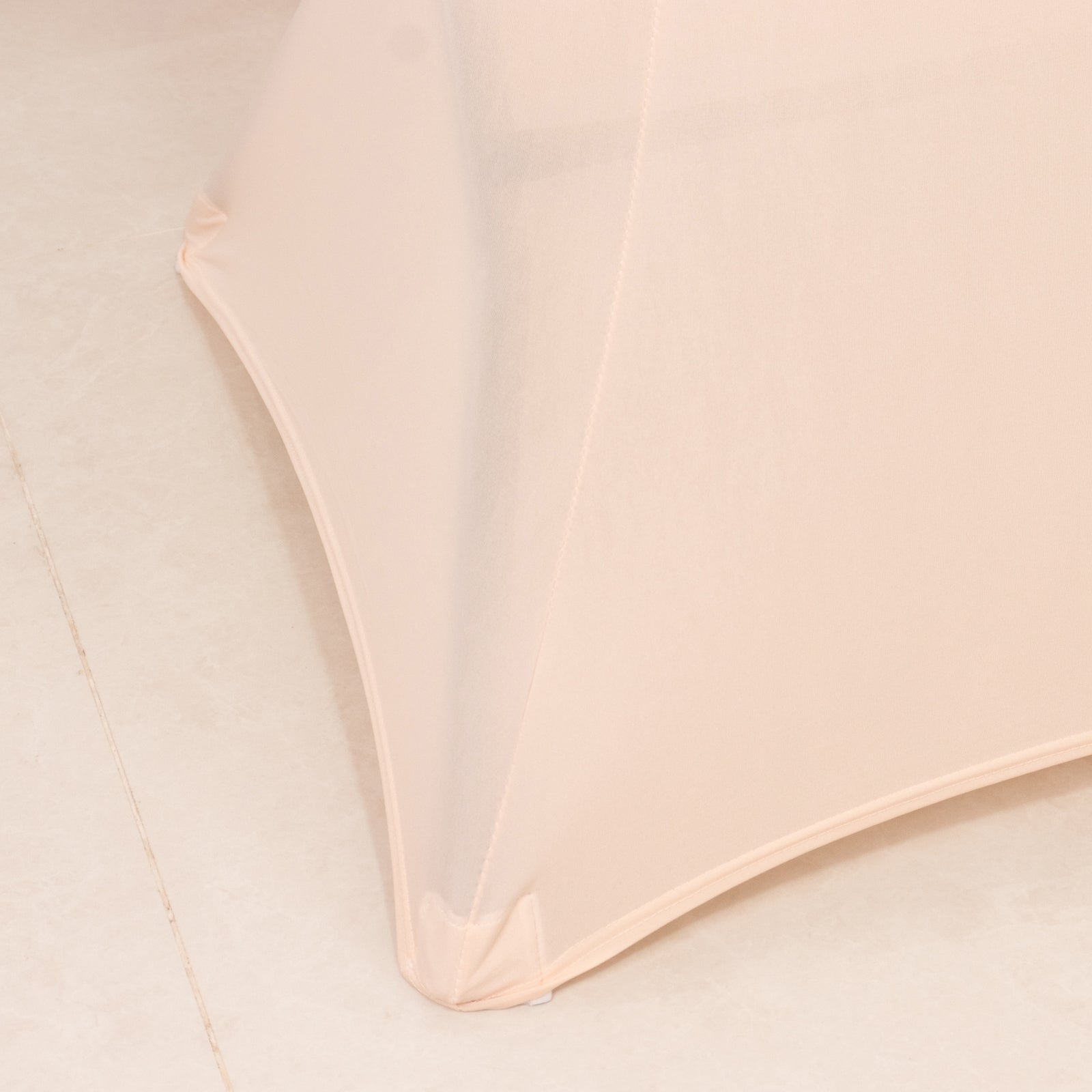Blush Spandex Stretch Cocktail Table Cover - Easy Maintenance for 33'-36' Tables