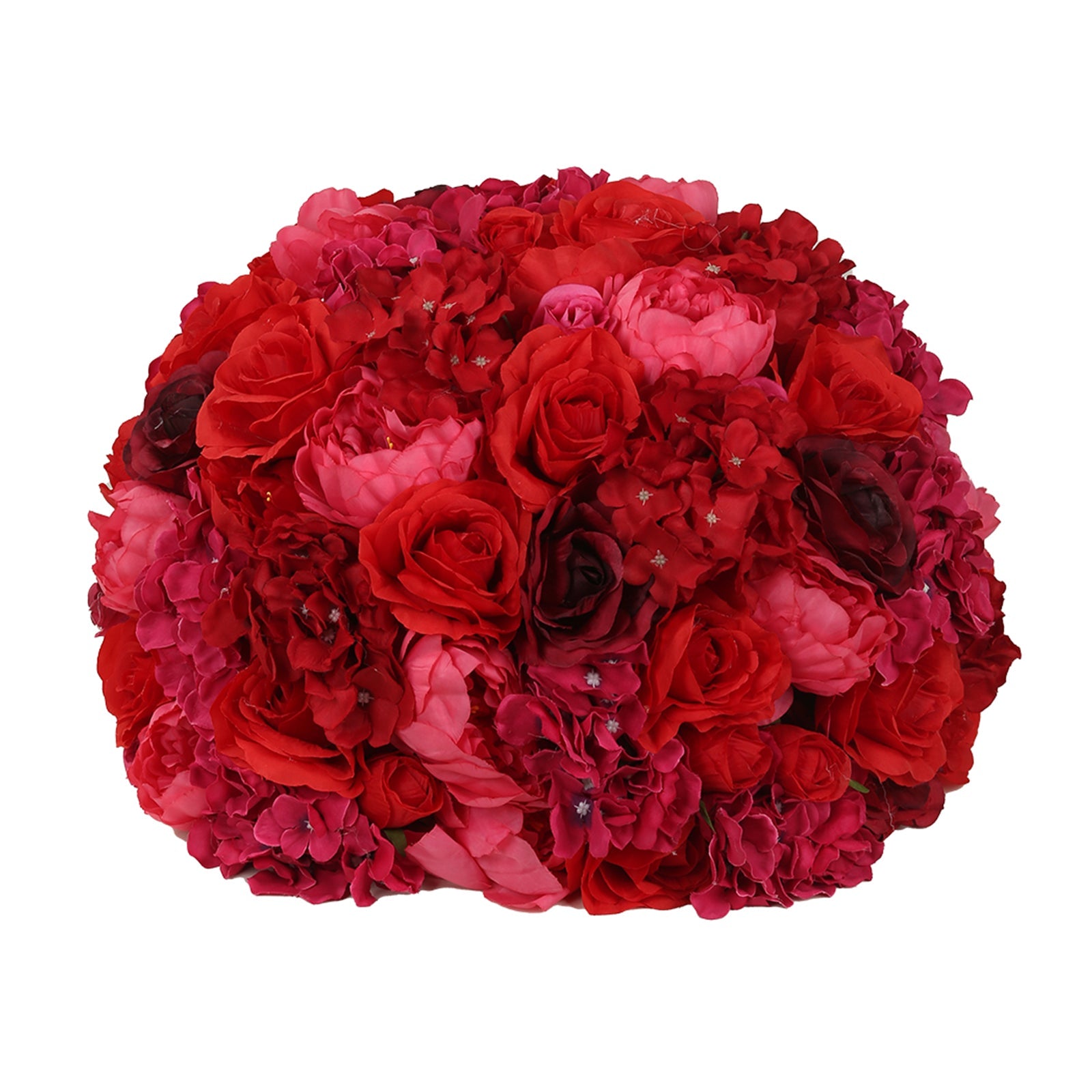 Hot Sale! Large Red Artificial Silk Rose Flower Ball Bouquet for Wedding Centerpieces and Table Decor - 20
