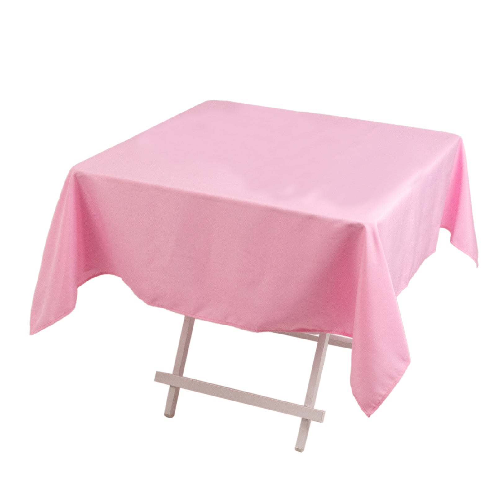 Premium Polyester 54x54 Square Tablecloth Pink - Stain and Wrinkle-Resistant 220GSM Table Cover