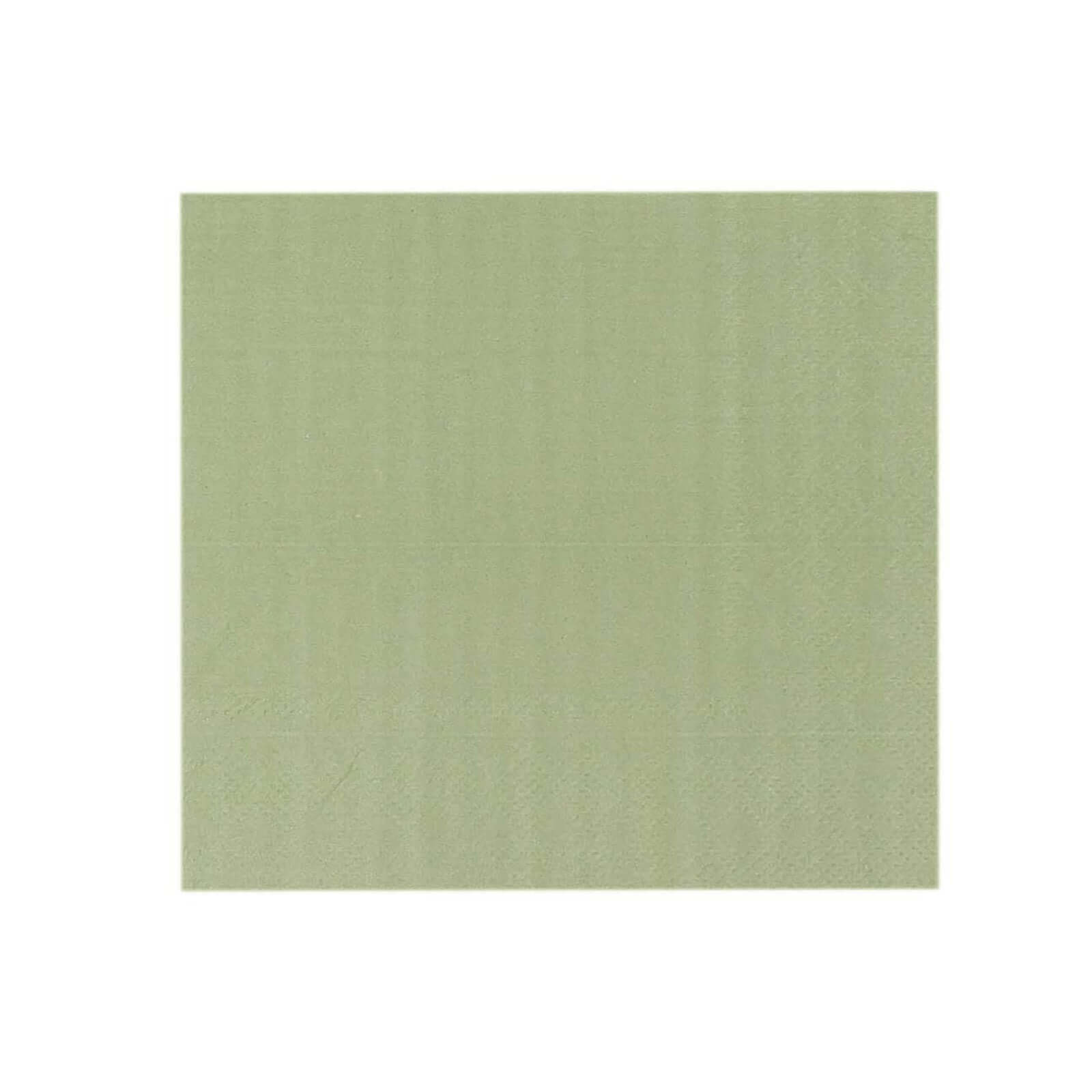 50-Piece Pack of Sage Green 2-Ply Disposable 18GSM Soft Cocktail Paper Beverage Napkins