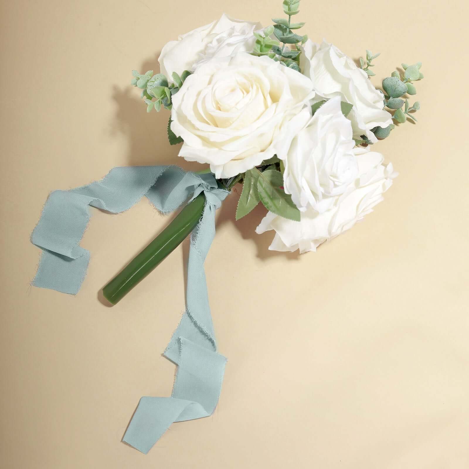 2-Pack 6-Yard Ice Blue Silk-Like Chiffon Linen Ribbon Rolls for Wedding, Gifts & Crafts