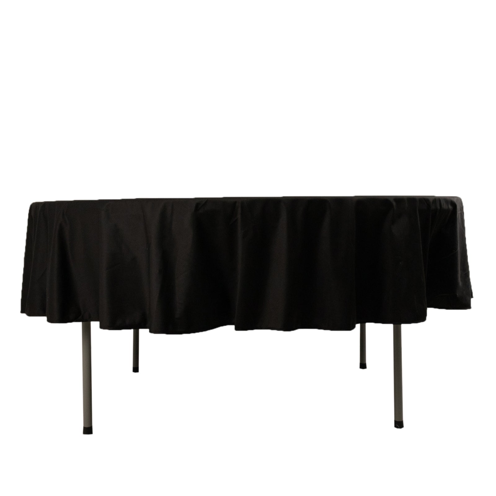 Exclusive Black 90' Round Scuba Tablecloth - Wrinkle & Stain Free for Weddings and Banquets