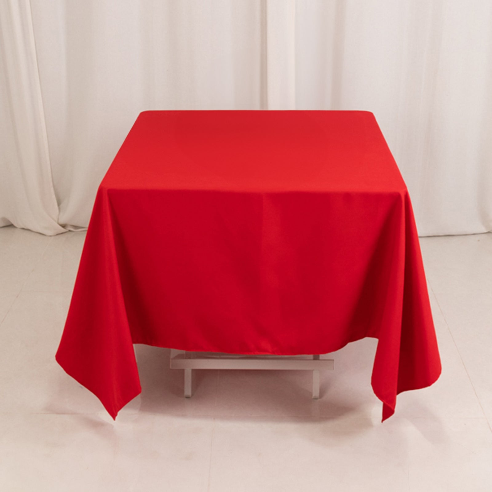 Hot! Red 70x70 Cotton Blend Wrinkle-Resistant Square Tablecloth