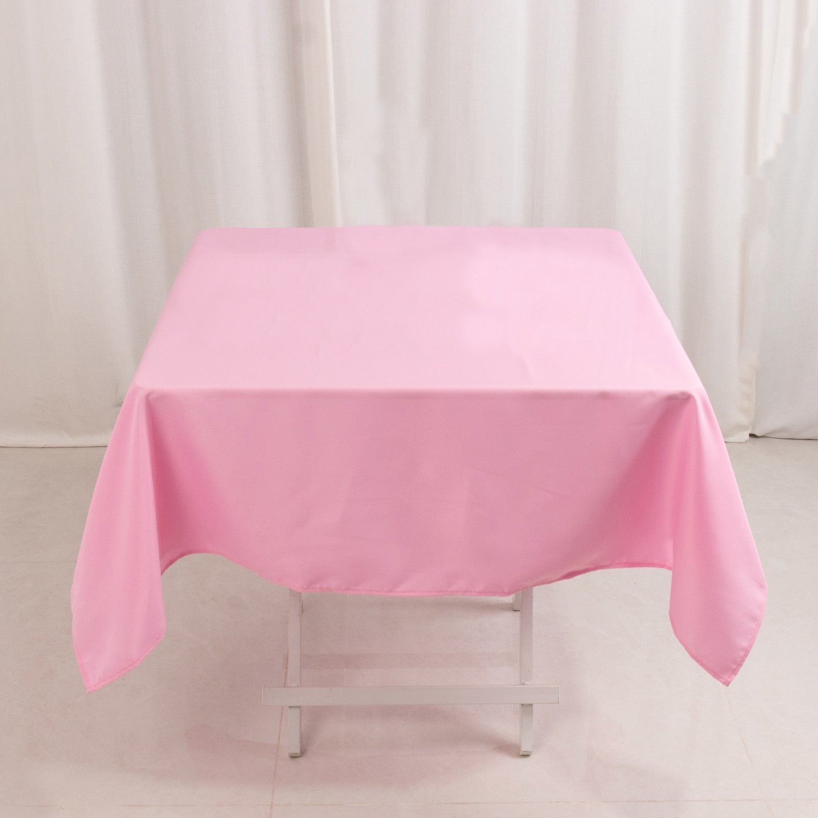 Stain & Wrinkle-Resistant 220GSM Pink 54x54 Premium Polyester Square Tablecloth