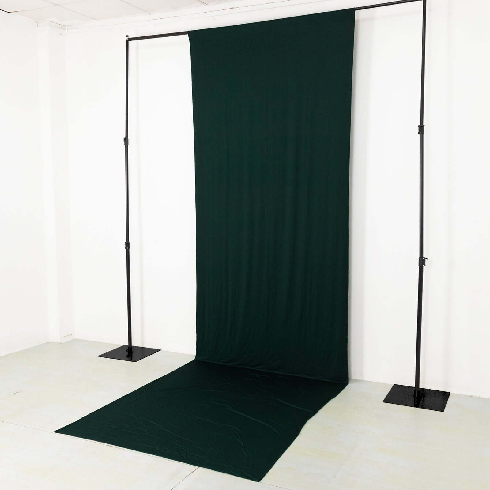 Hot Sale! Hunter Emerald Green 4-Way Stretch Spandex Event Backdrop Curtain, 5ft x 16ft, Wrinkle-Free with Rod Pockets