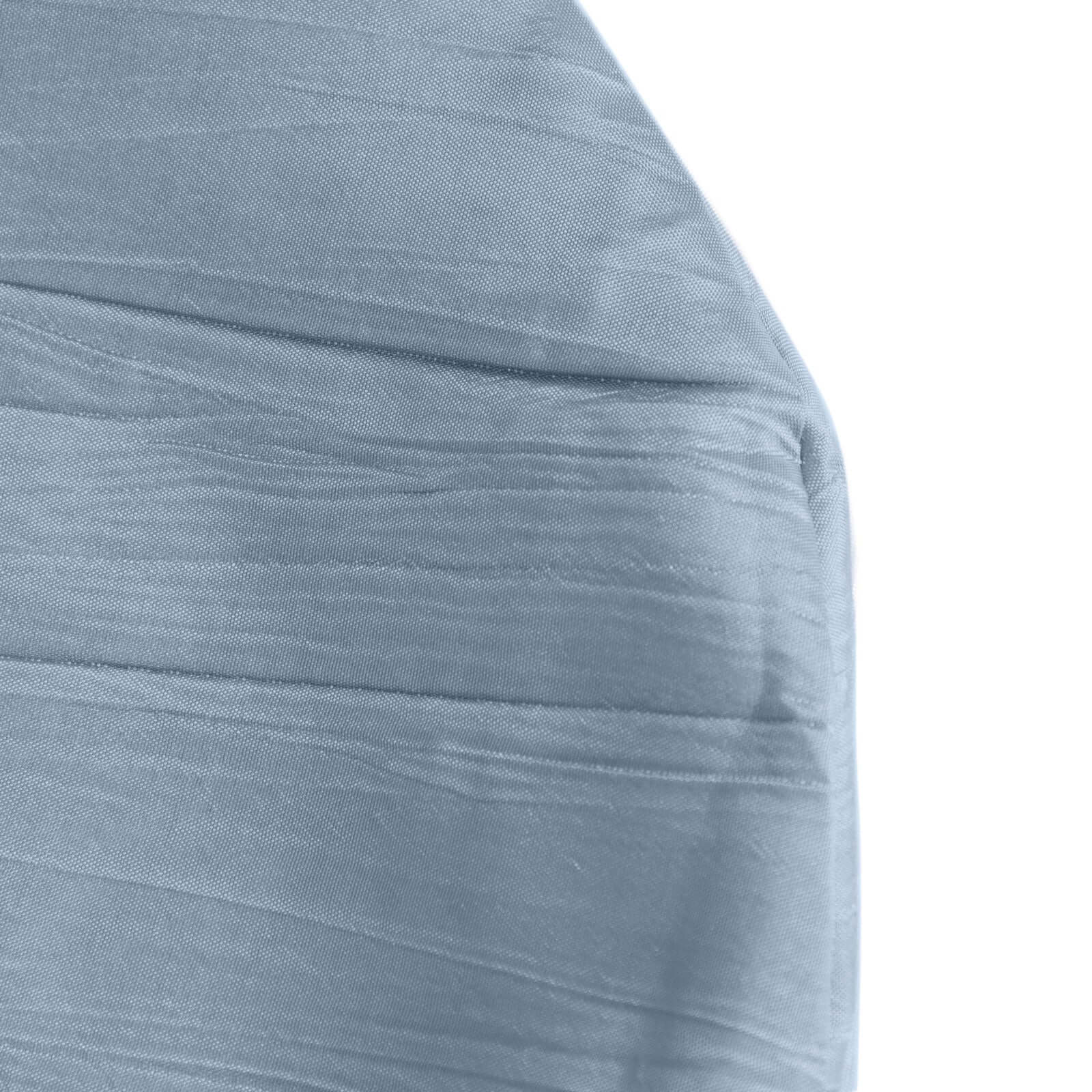 Reusable Dusty Blue Crinkle Crushed Taffeta Slipcover for Banquet Chairs