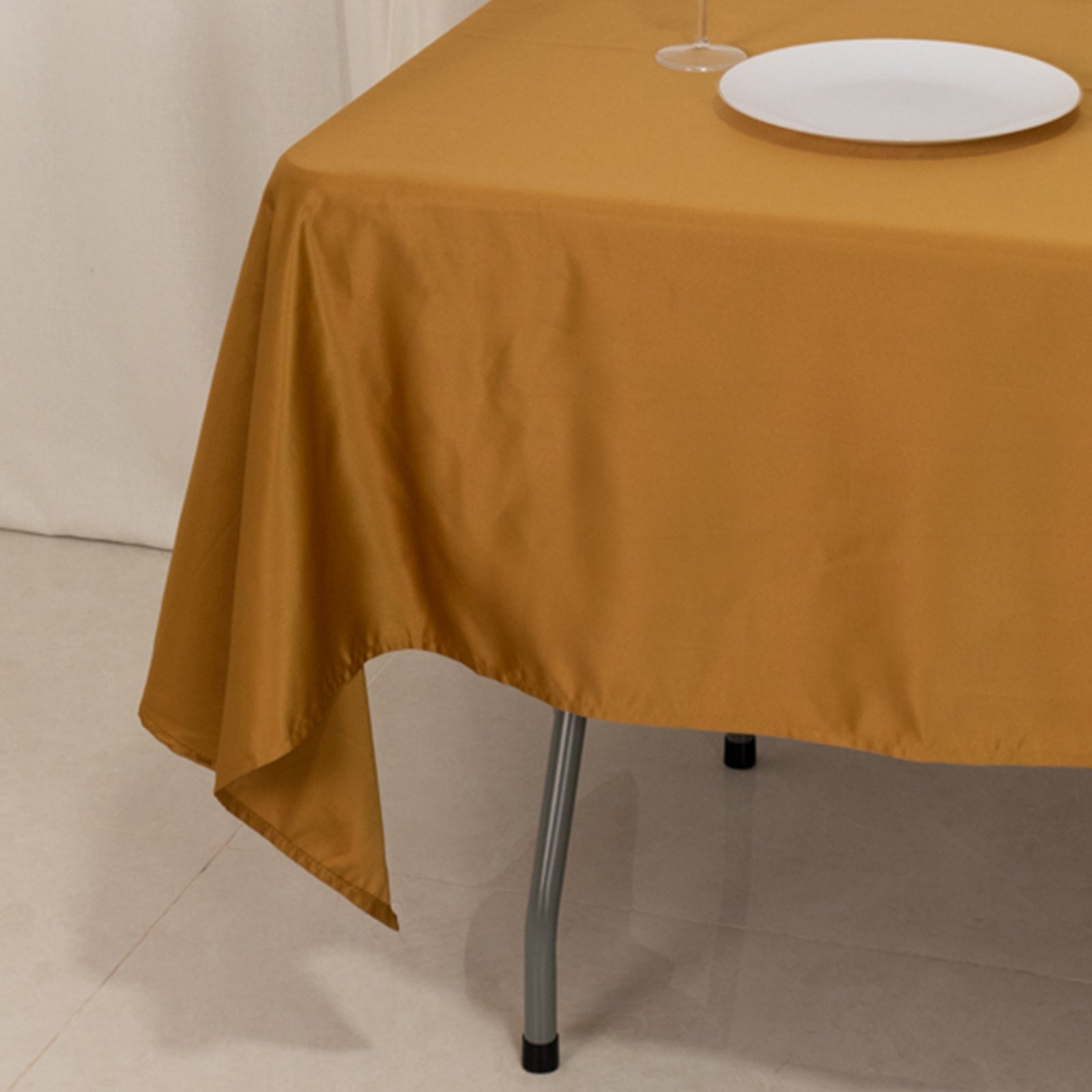 Hot Sale! Gold Lamour Satin Rectangle Tablecloth (60x102) for Weddings and Banquets - Durable and Silky Soft