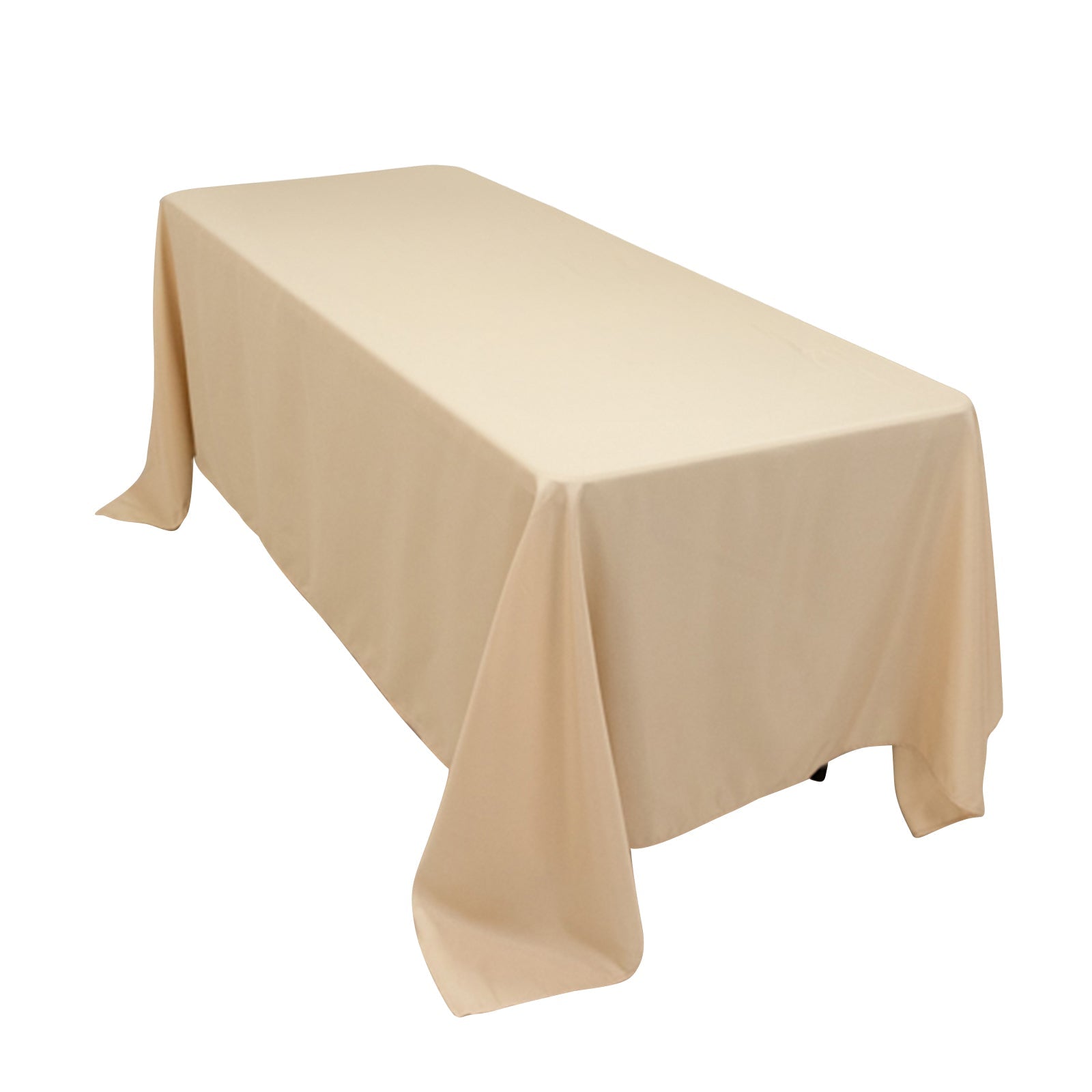Durable and Stylish 72x120 Beige Polyester Rectangle Tablecloth