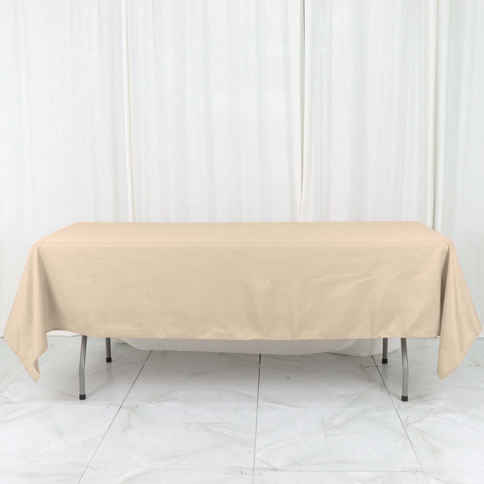 Stylish and Durable Nude Polyester 60x102 Rectangle Tablecloth - Perfect for Events