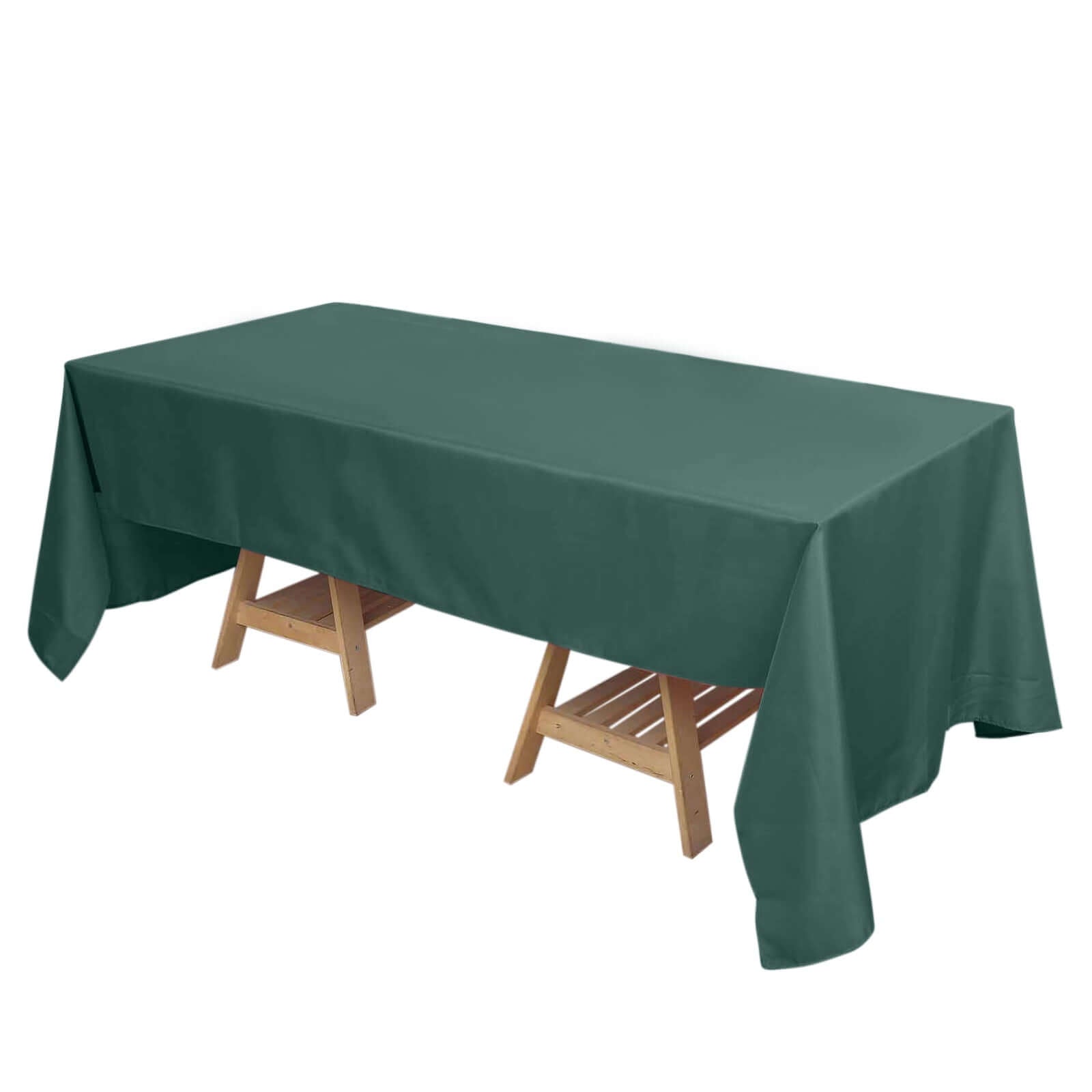 Hot Sale! Durable and Stylish 72x120 Polyester Rectangle Tablecloth in Hunter Emerald Green