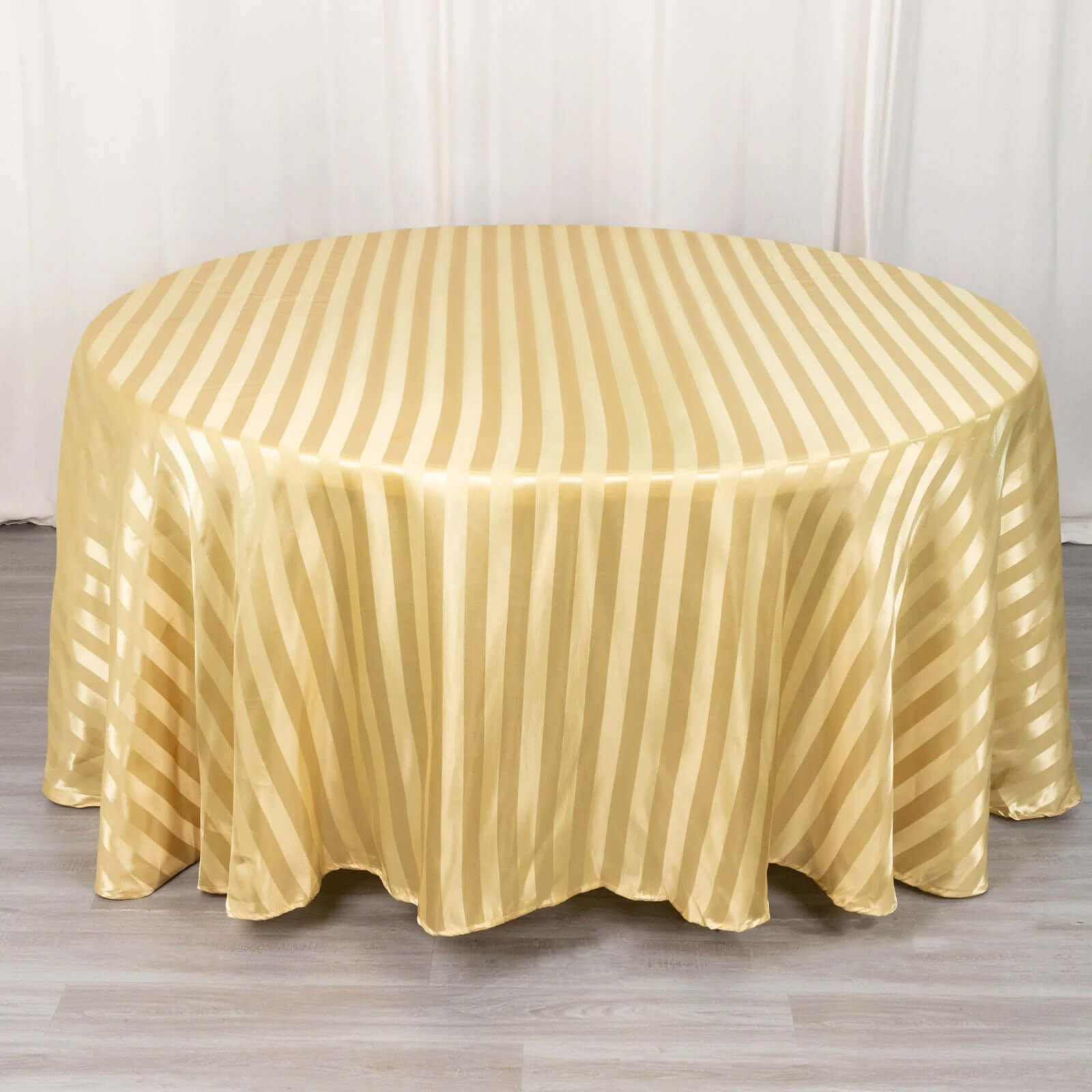 Silky Smooth Champagne Satin 120" Round Tablecloth - Ideal for Events