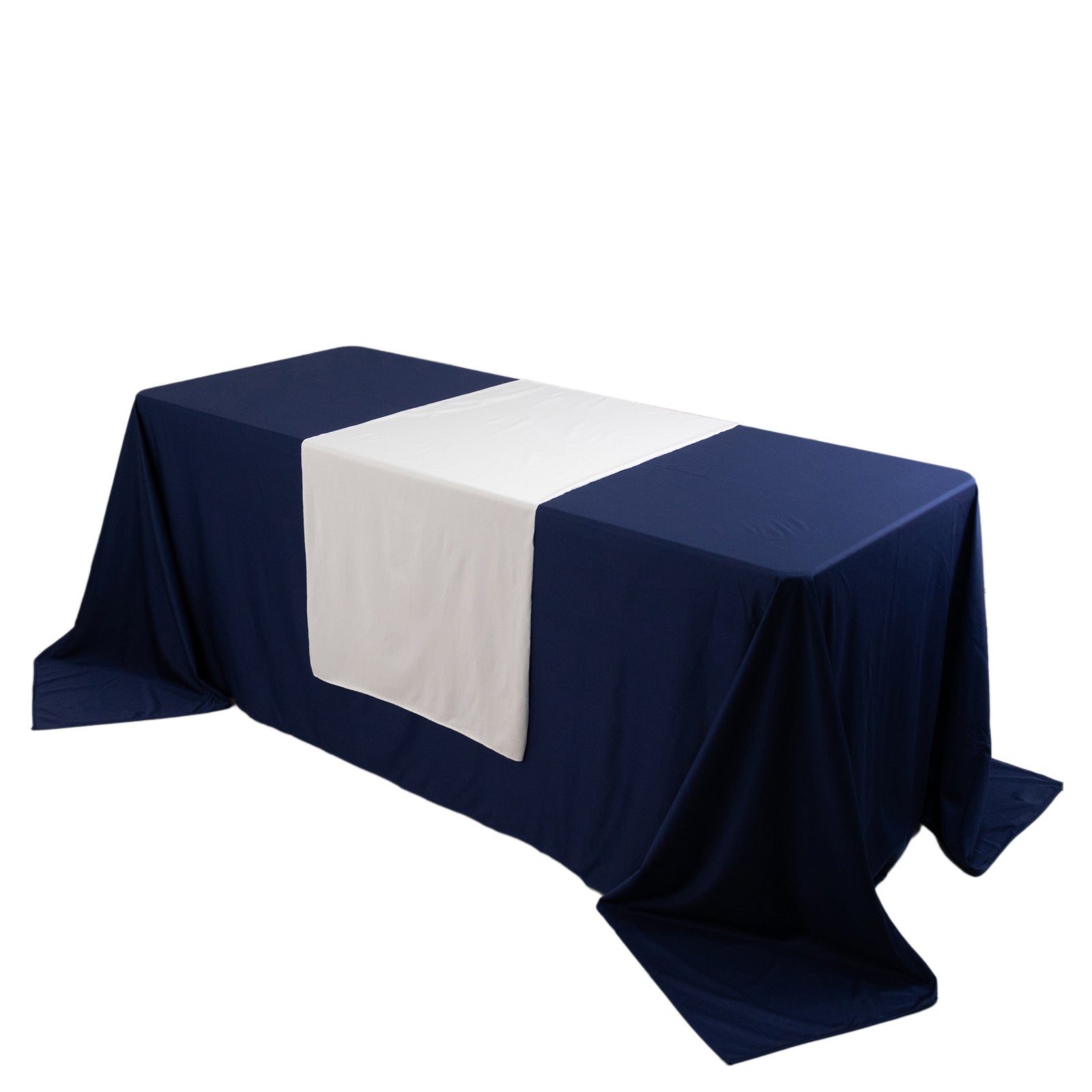White Durable 24x72 Polyester Table Runner for Trade Shows