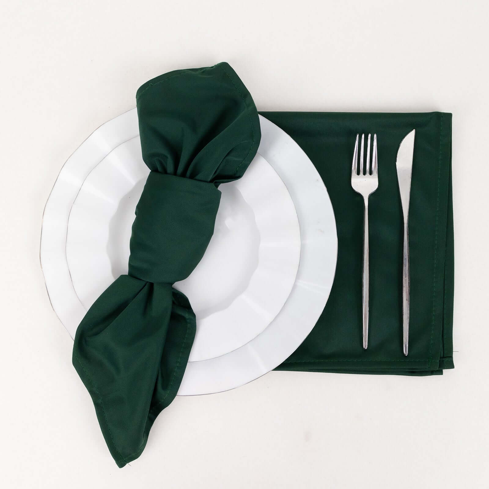 5-Pack Premium Reusable Scuba Dinner Napkins in Hunter Emerald Green - 20x20 Inches, Durable & Stain-Free