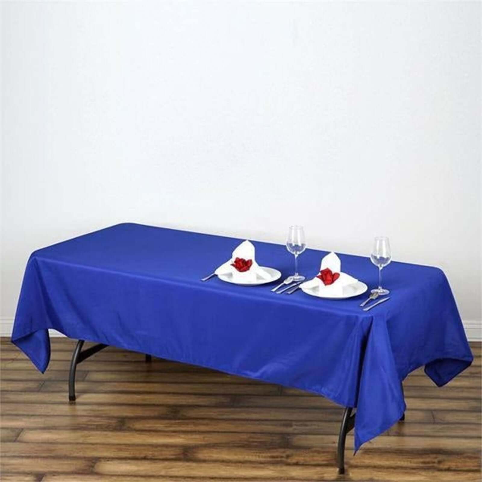 Durable and Stylish Royal Blue 60x102 Rectangle Polyester Tablecloth