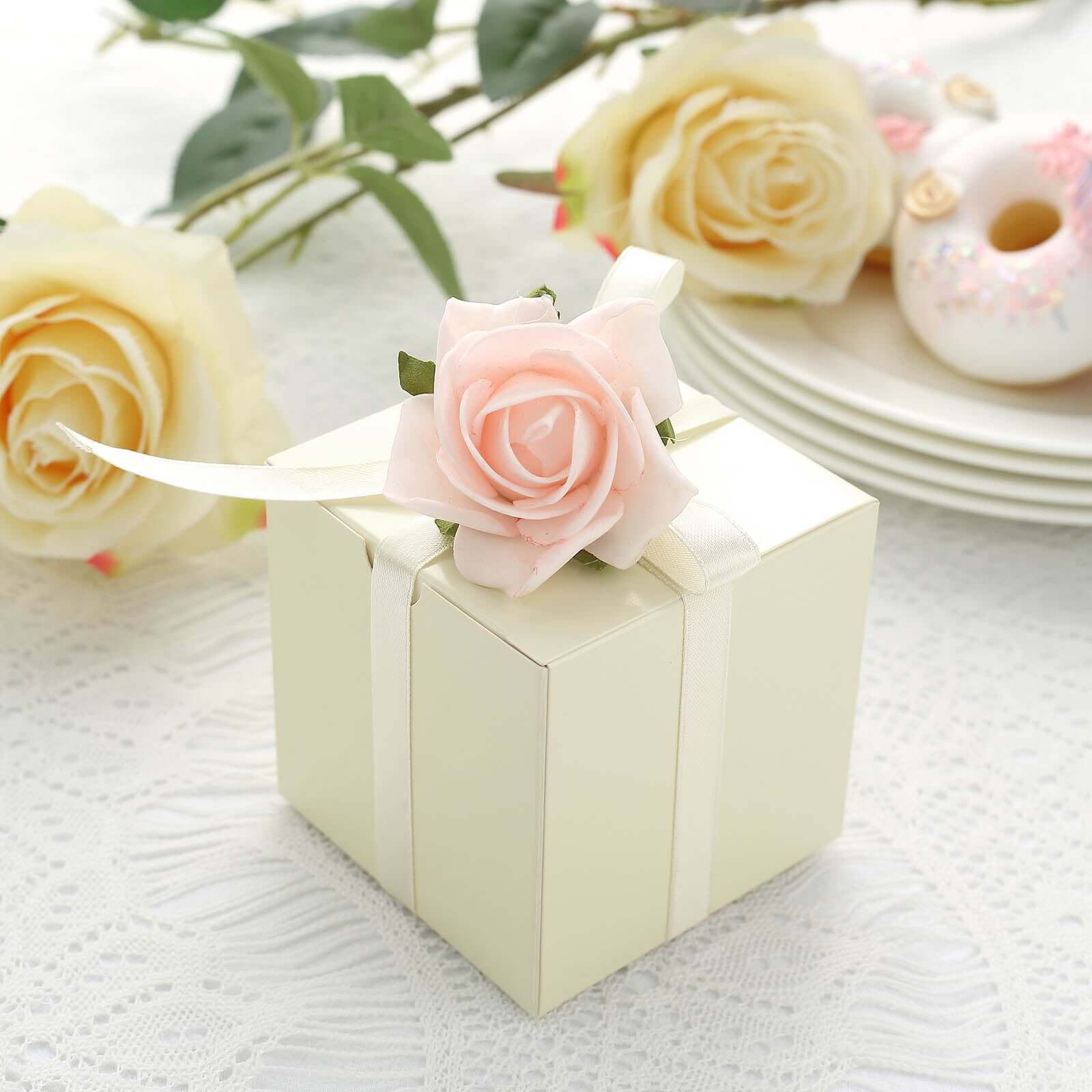 100-Pack of DIY Ivory Party and Shower Favor Candy Gift Boxes - Perfect for Any Occasion!