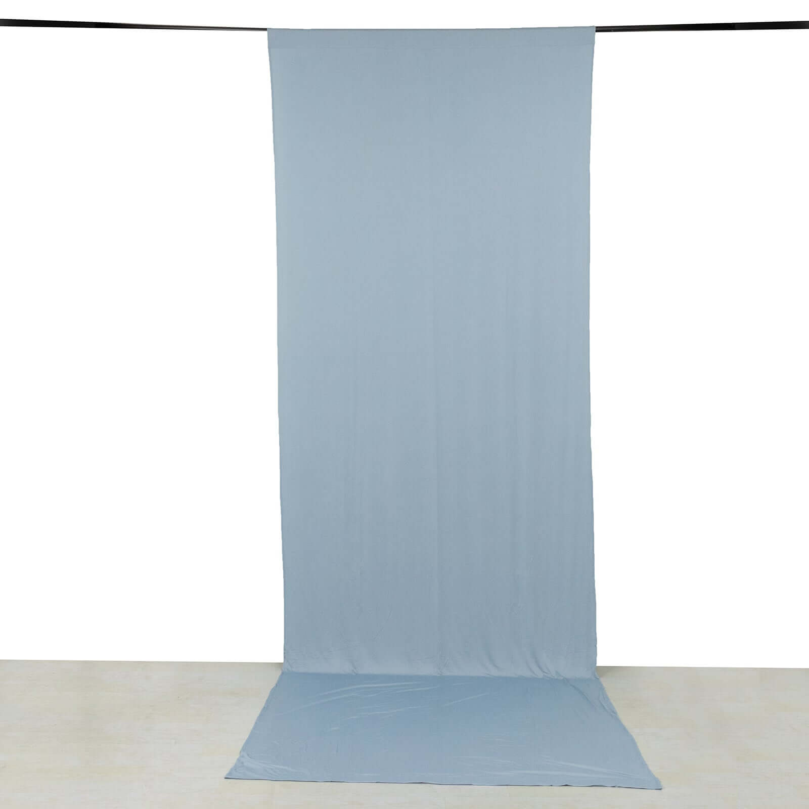 Hot Sale! Dusty Blue 4-Way Stretch Spandex Event Backdrop Curtains with Rod Pockets, 5ft x 14ft, Wrinkle-Free