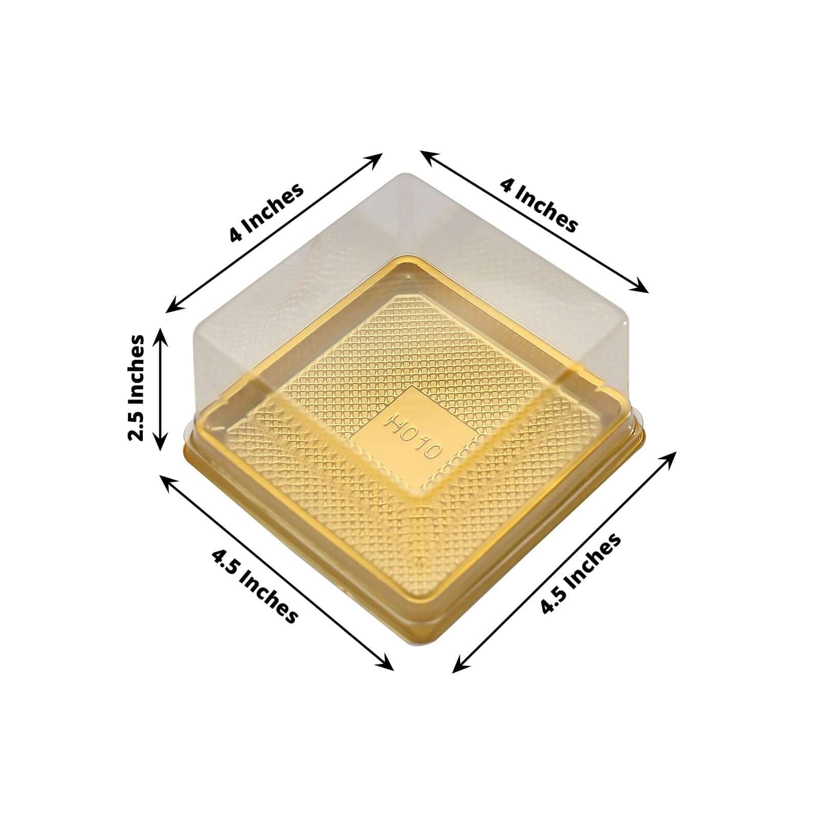 50-Pack Clear & Gold Square Mini Plastic Party Favor Boxes for Cupcakes & Desserts