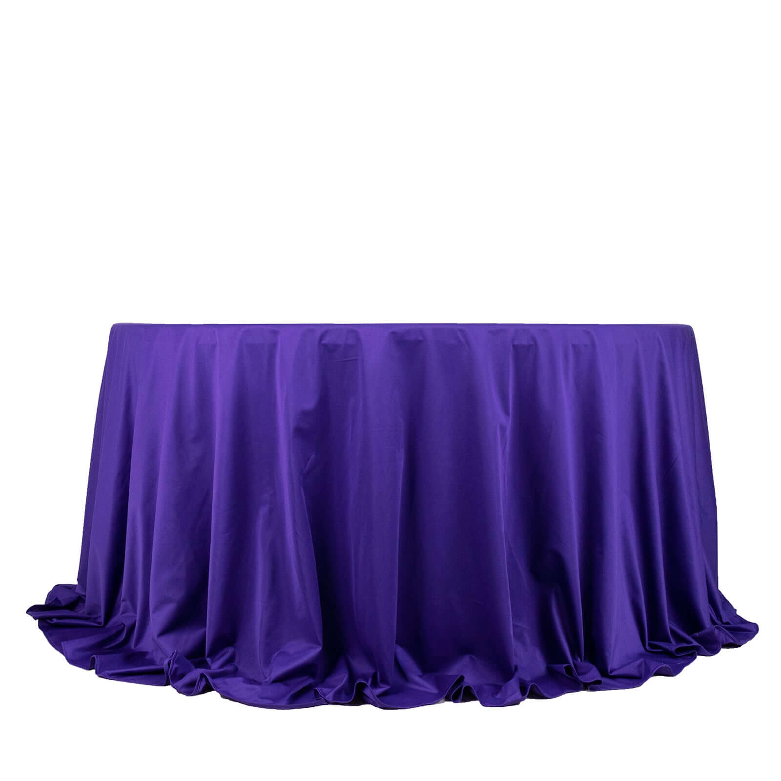 Premium Purple 132' Scuba Round Tablecloth - Wrinkle & Stain Resistant