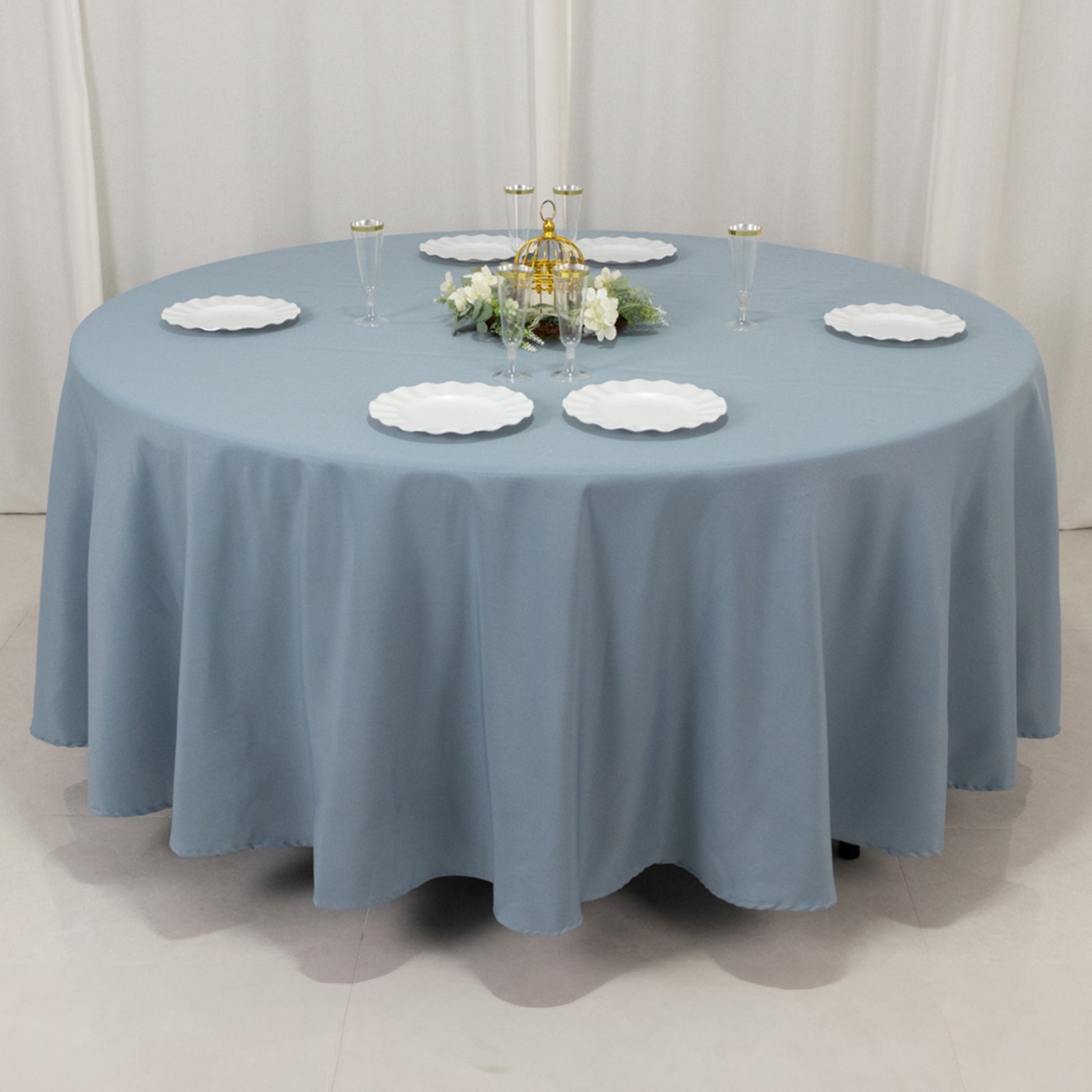 Wrinkle-Resistant 220GSM Dusty Blue Premium Polyester 108
