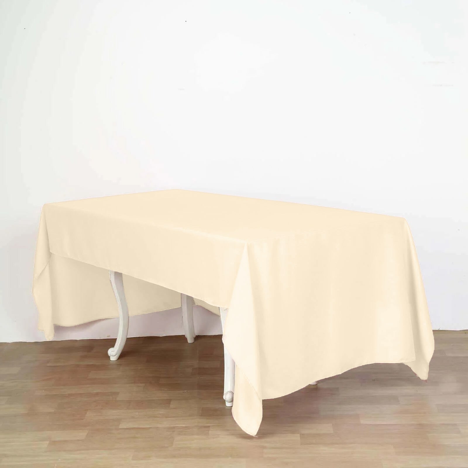 Beige 60x126 Wrinkle-Resistant Polyester Rectangle Tablecloth