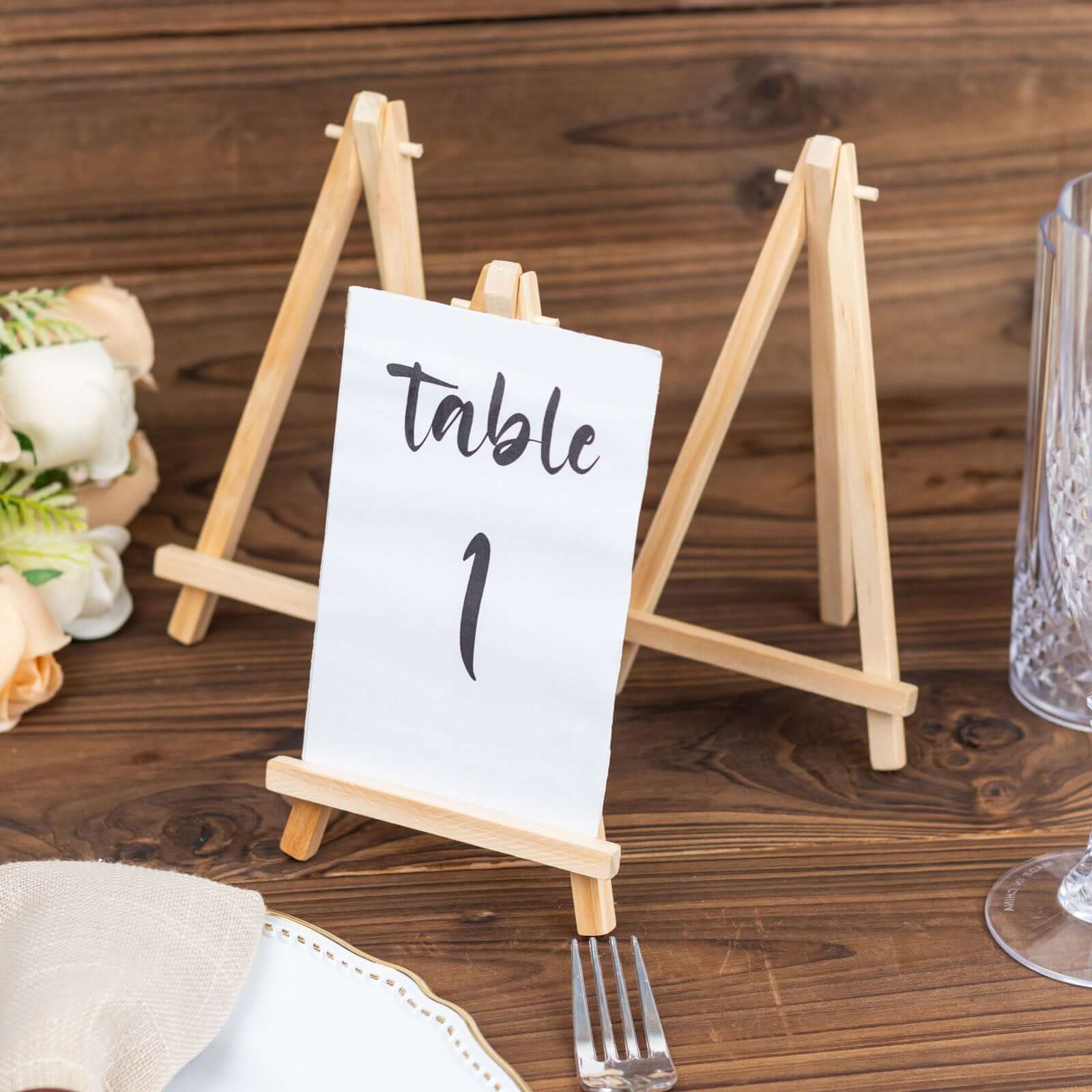 Hot Sale! 10-Pack Natural Wooden Foldable Place Card Holders
