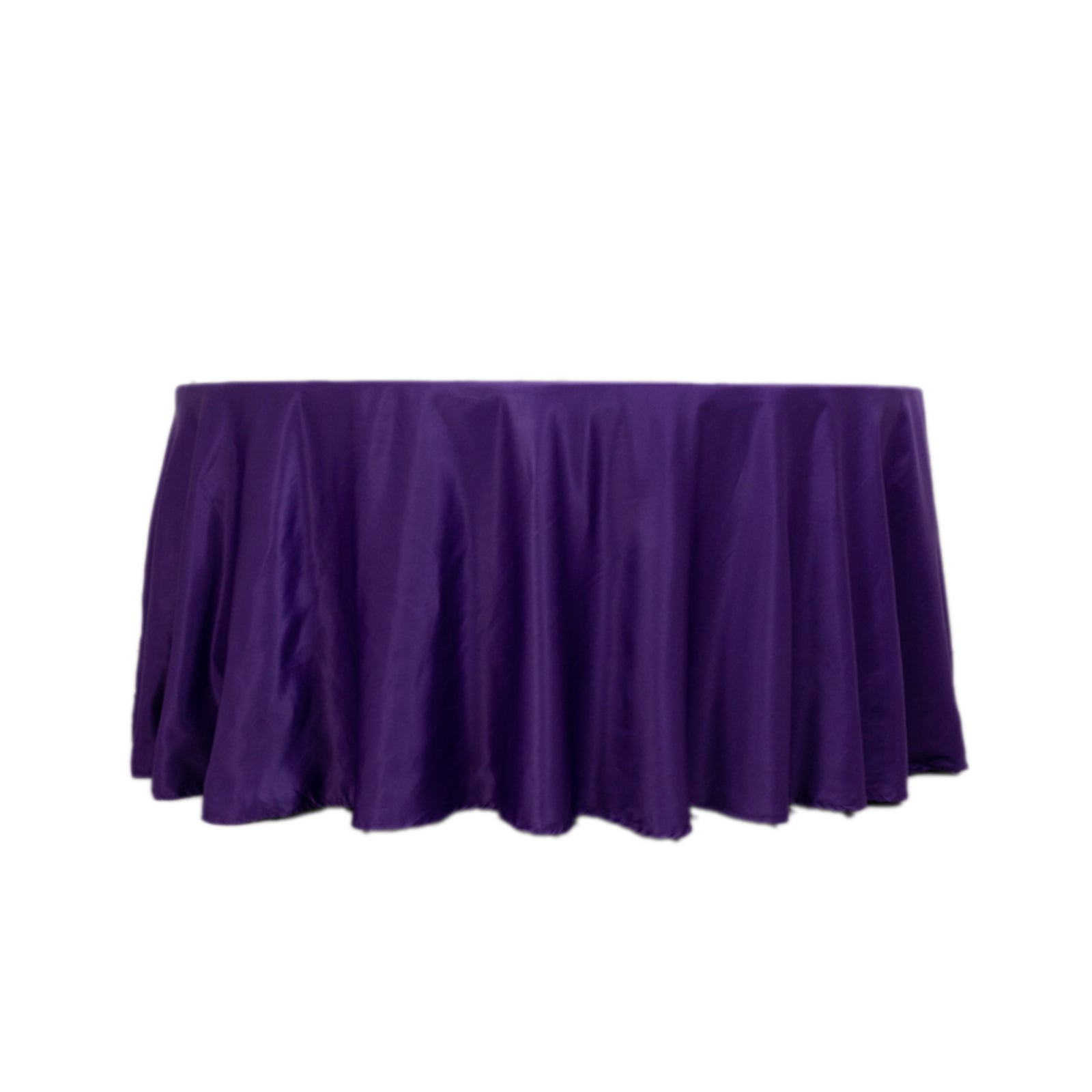 Hot Deal! Purple Lamour Satin 120" Round Seamless Tablecloth with Soft Sheen